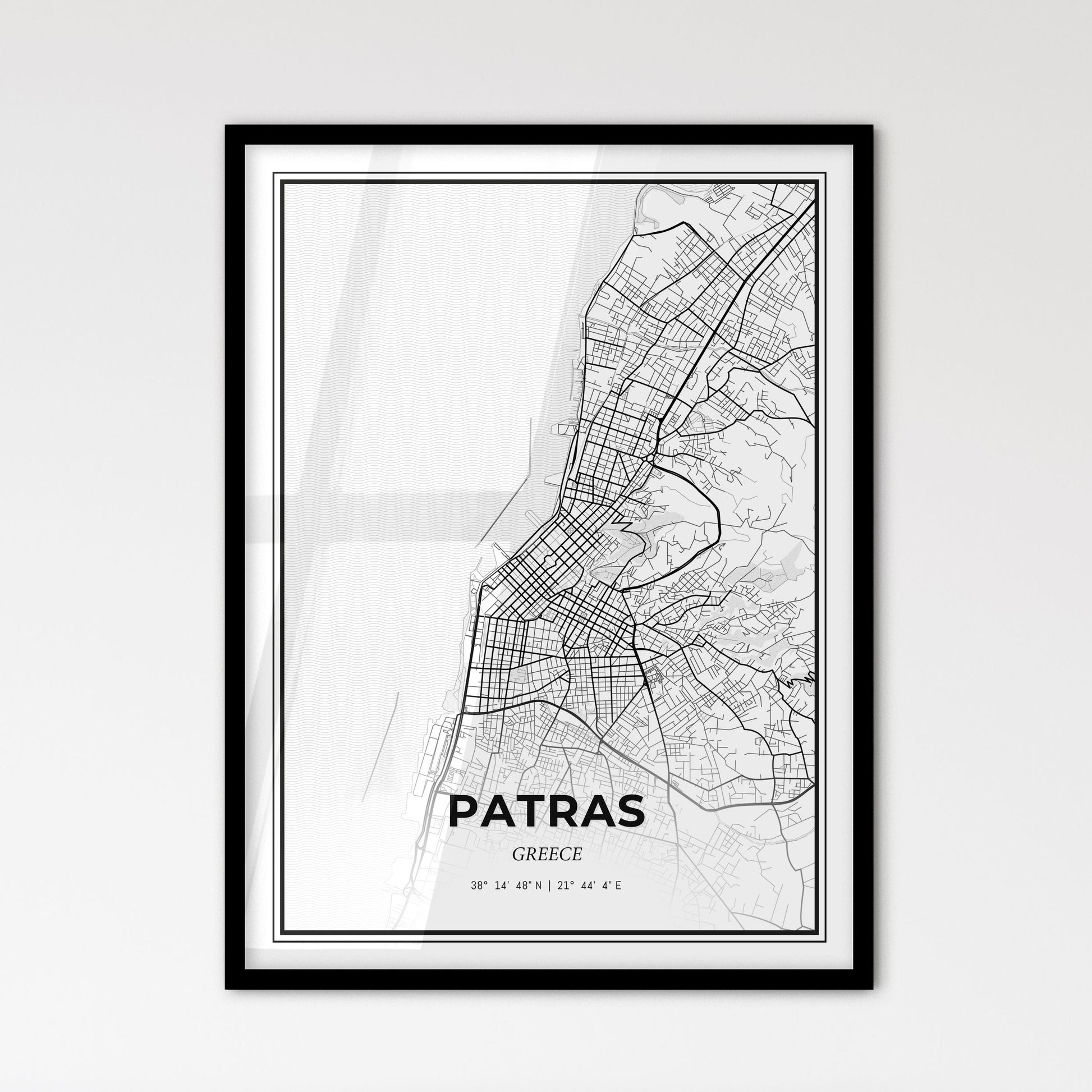 Patras Greece - Scandinavian Style City Map for Modern Home Decor