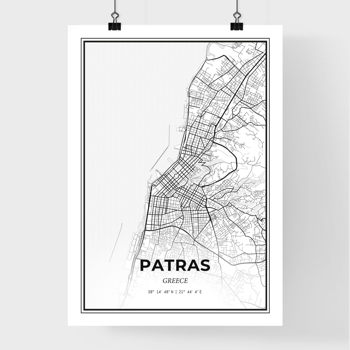 Patras Greece - Premium City Map Poster