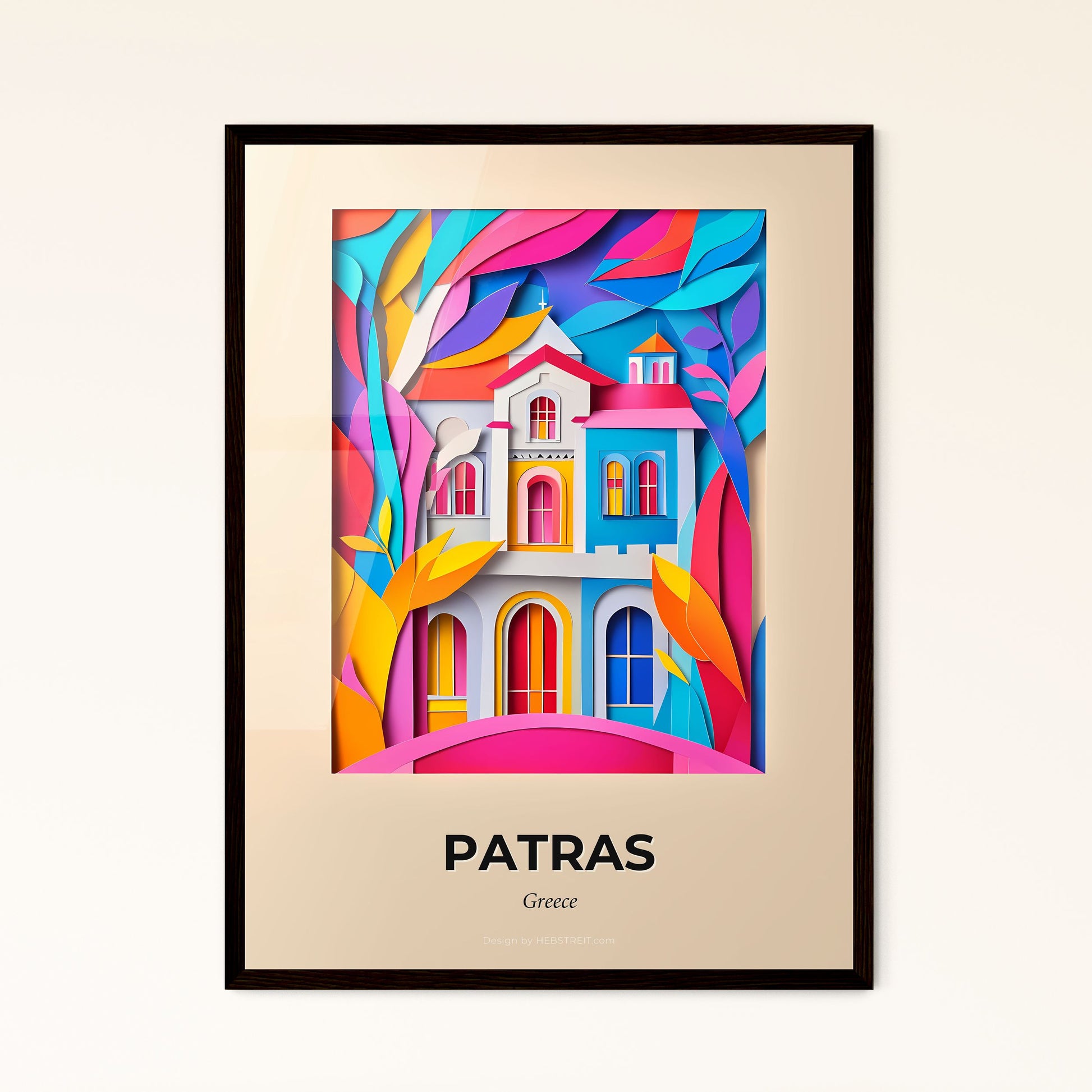 Vivid Patras, Greece - a colorful house with a tree in the background