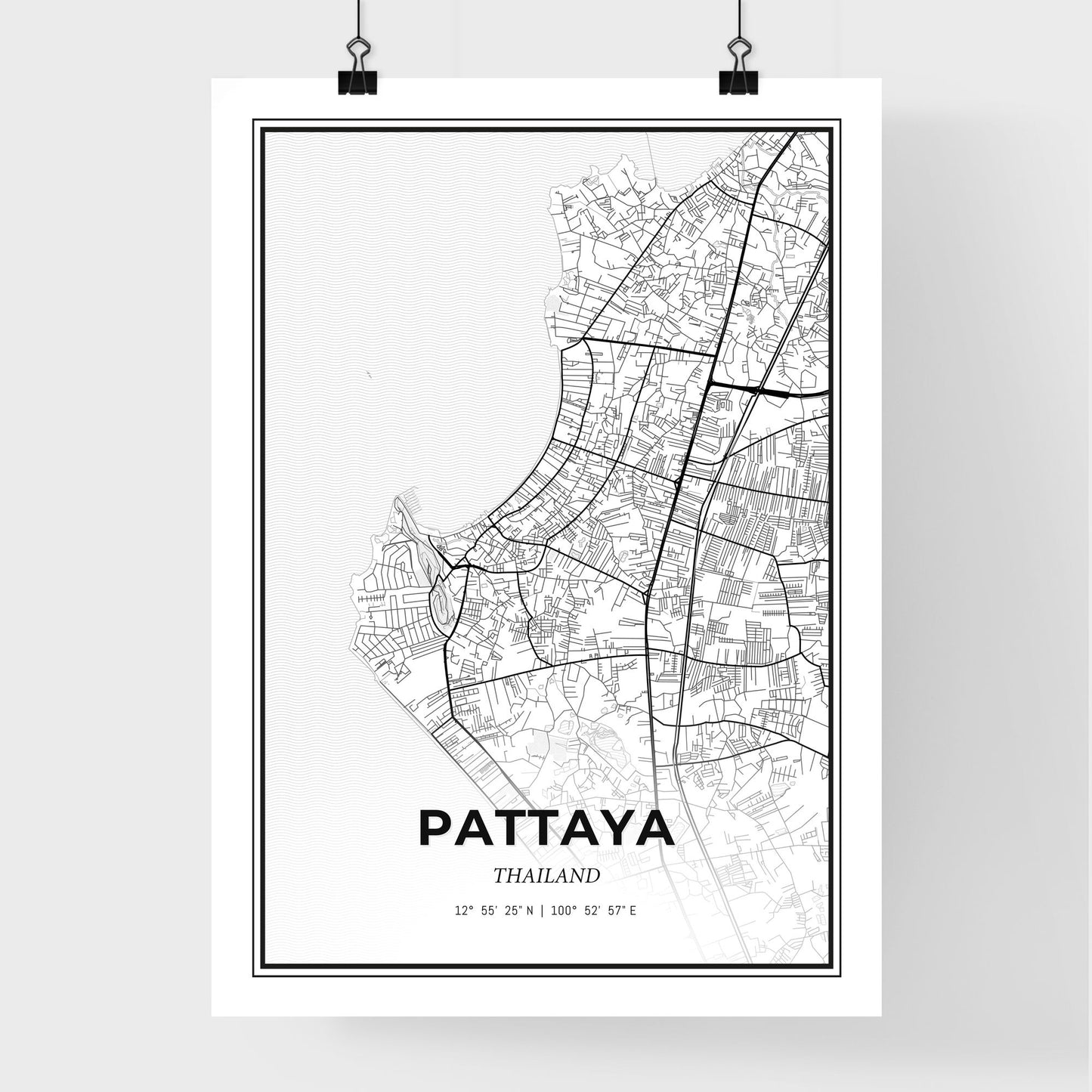 Pattaya Thailand - Premium City Map Poster