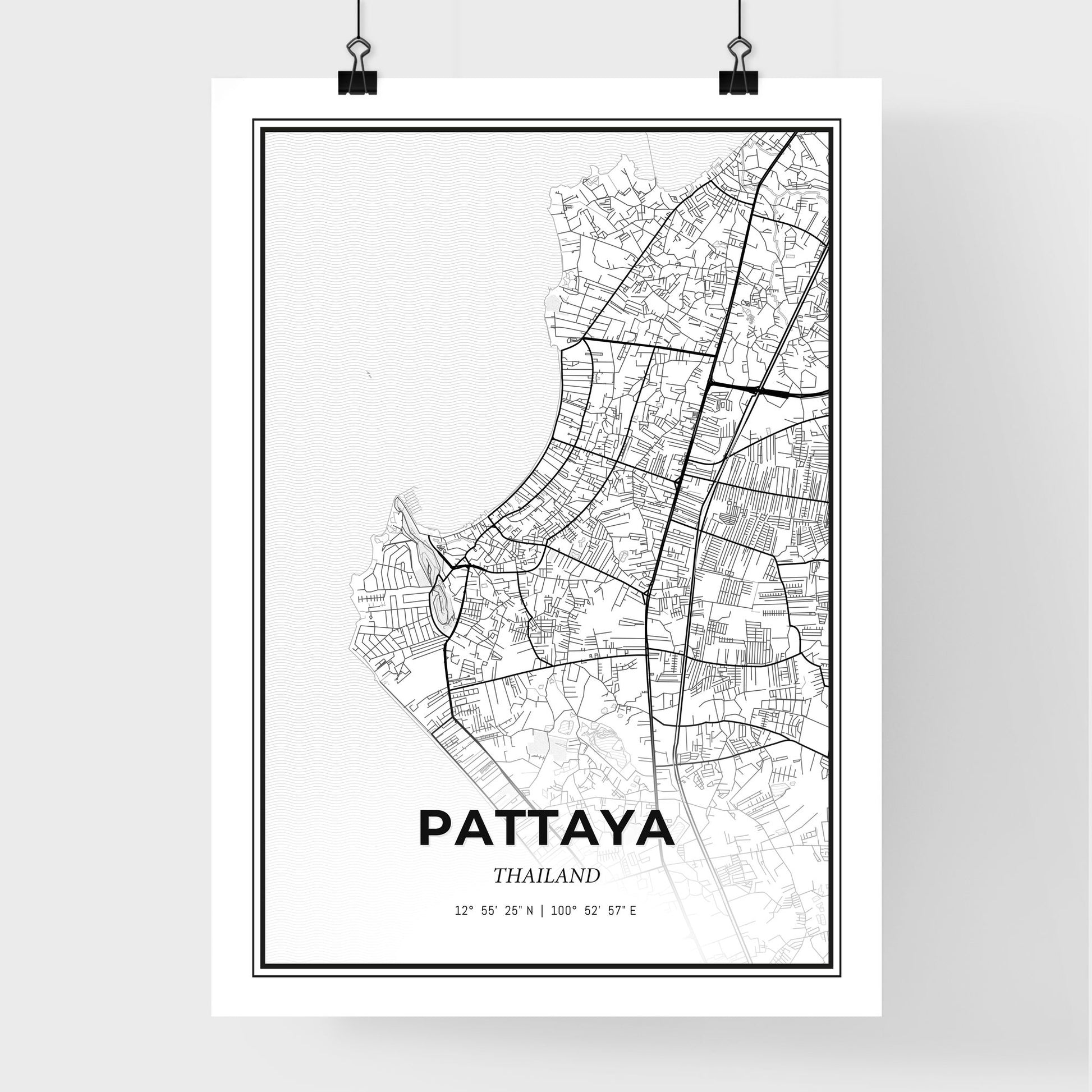 Pattaya Thailand - Premium City Map Poster