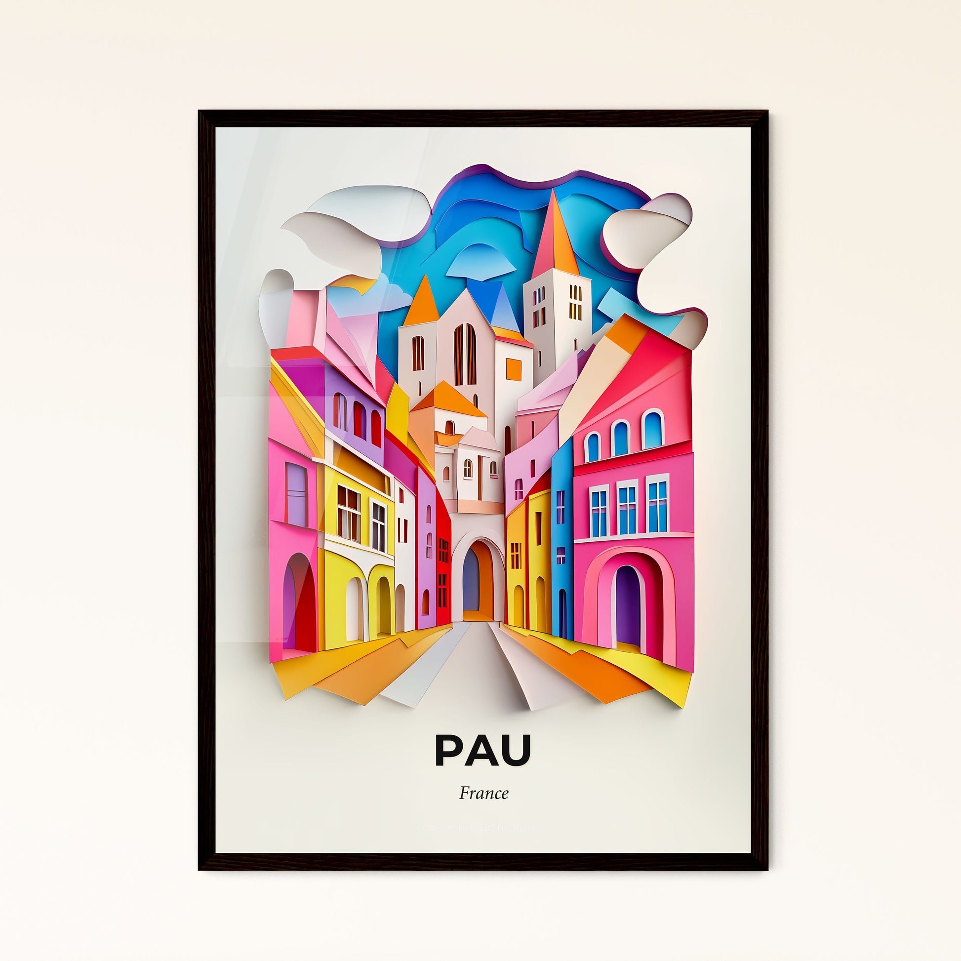 Vivid Pau, France - a colorful city with a sky background