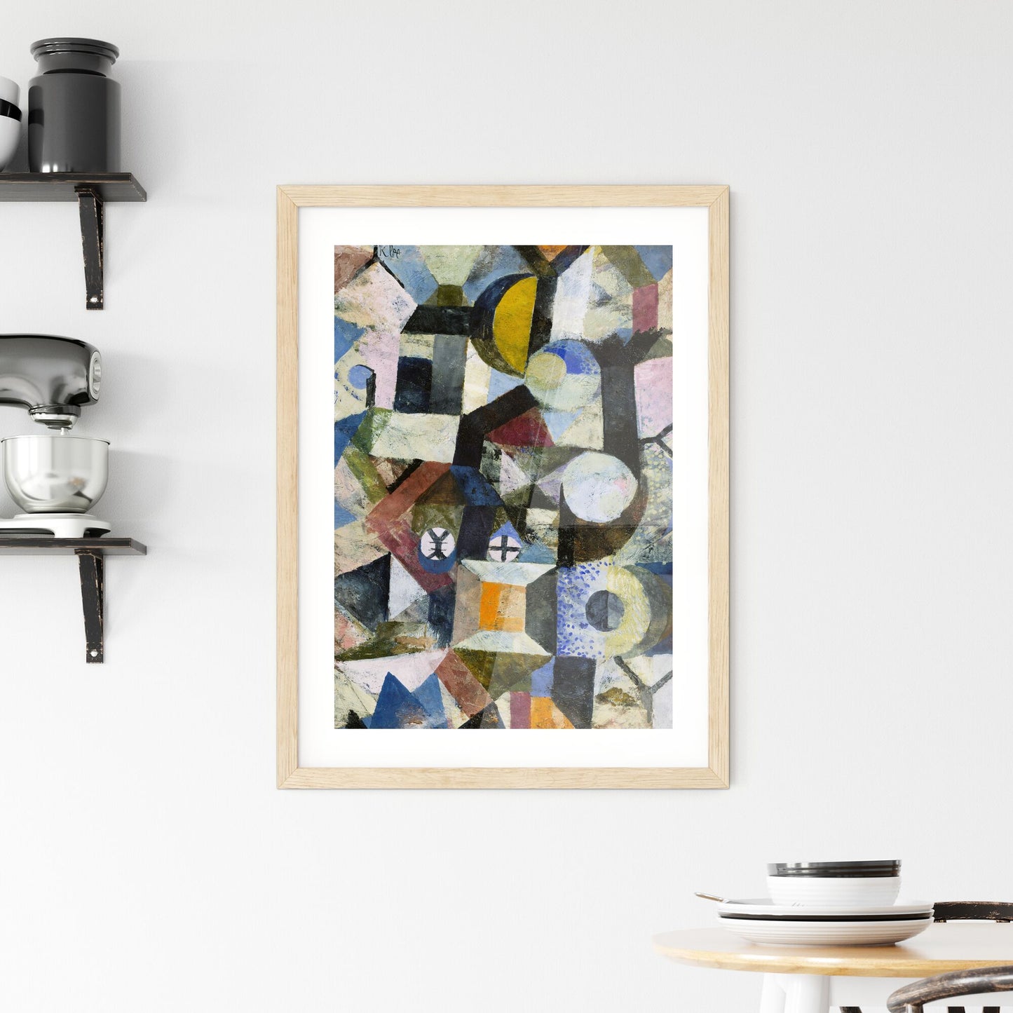 Framed Print of Paul Klee – Composition with the Yellow Half-Moon and the Y