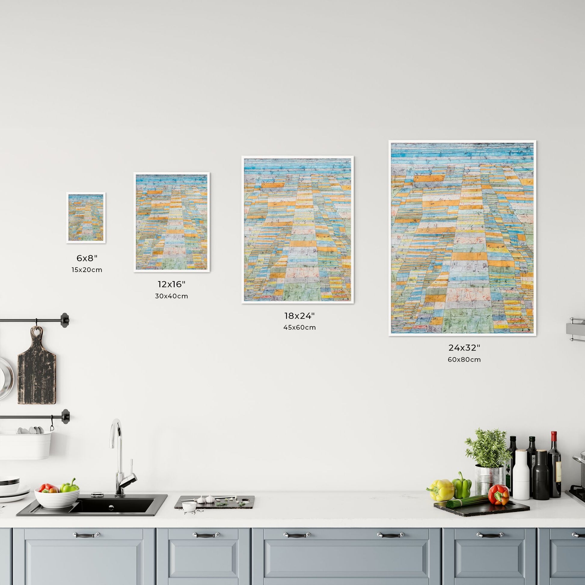 Paul Klee – Hauptweg und Nebenwege Size Chart