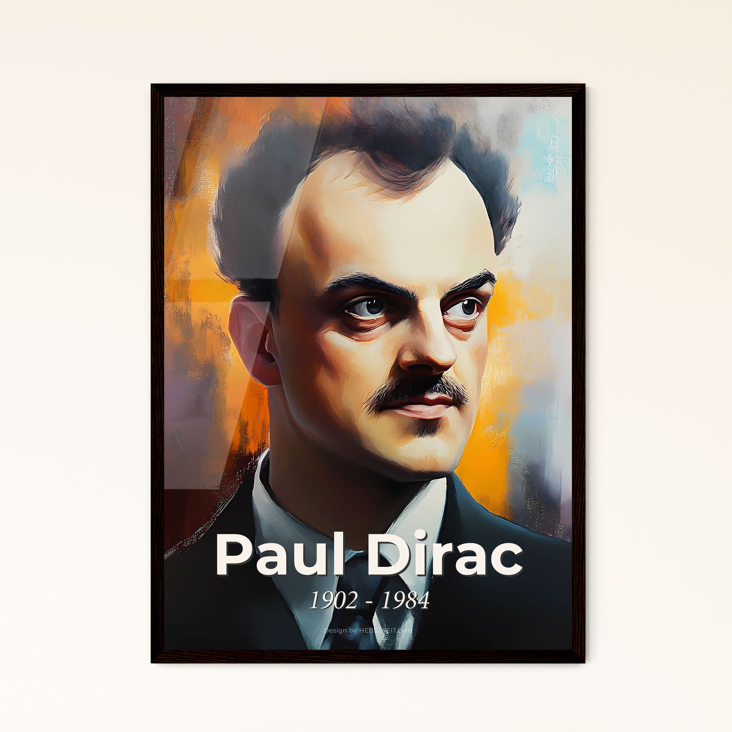 Portrait of Paul Dirac, 1902 - 1984. Impressionistic painting of a man in a suit and tie.