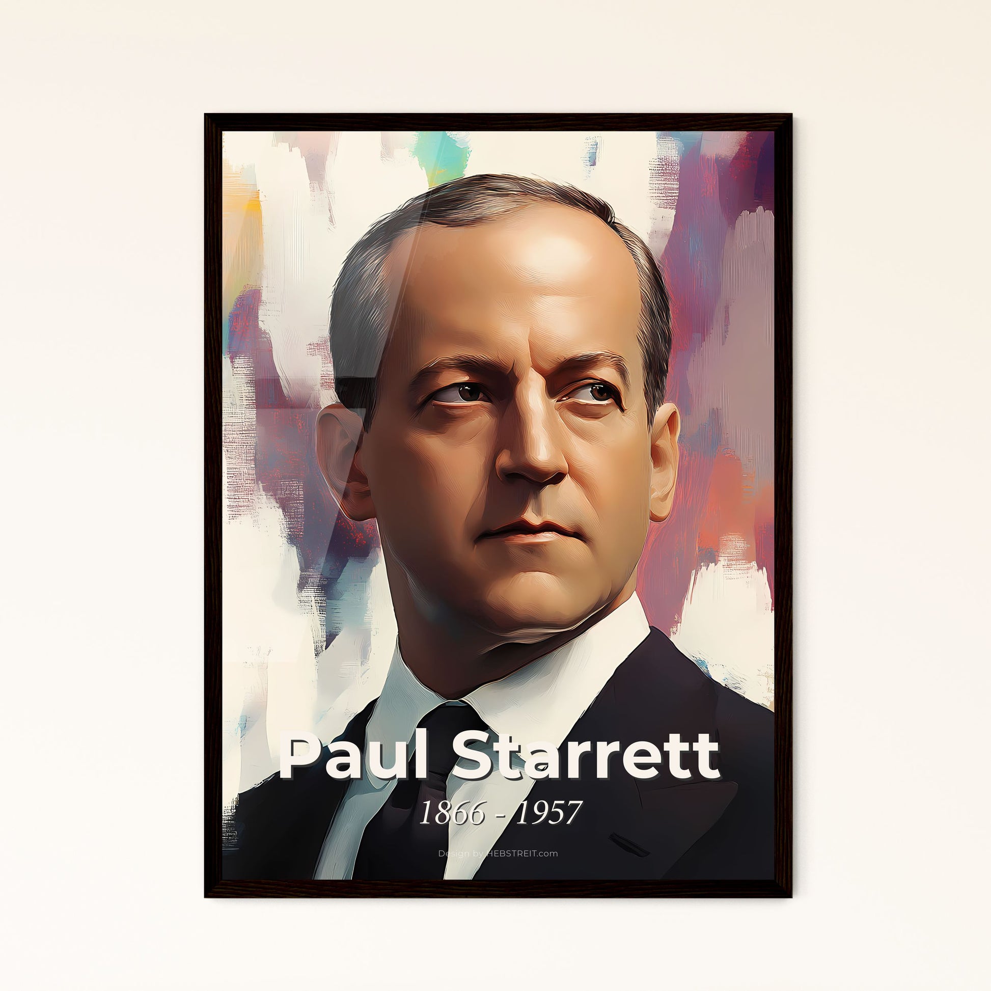 Portrait of Paul Starrett, 1866 - 1957. Impressionistic painting of a man in a suit and tie.