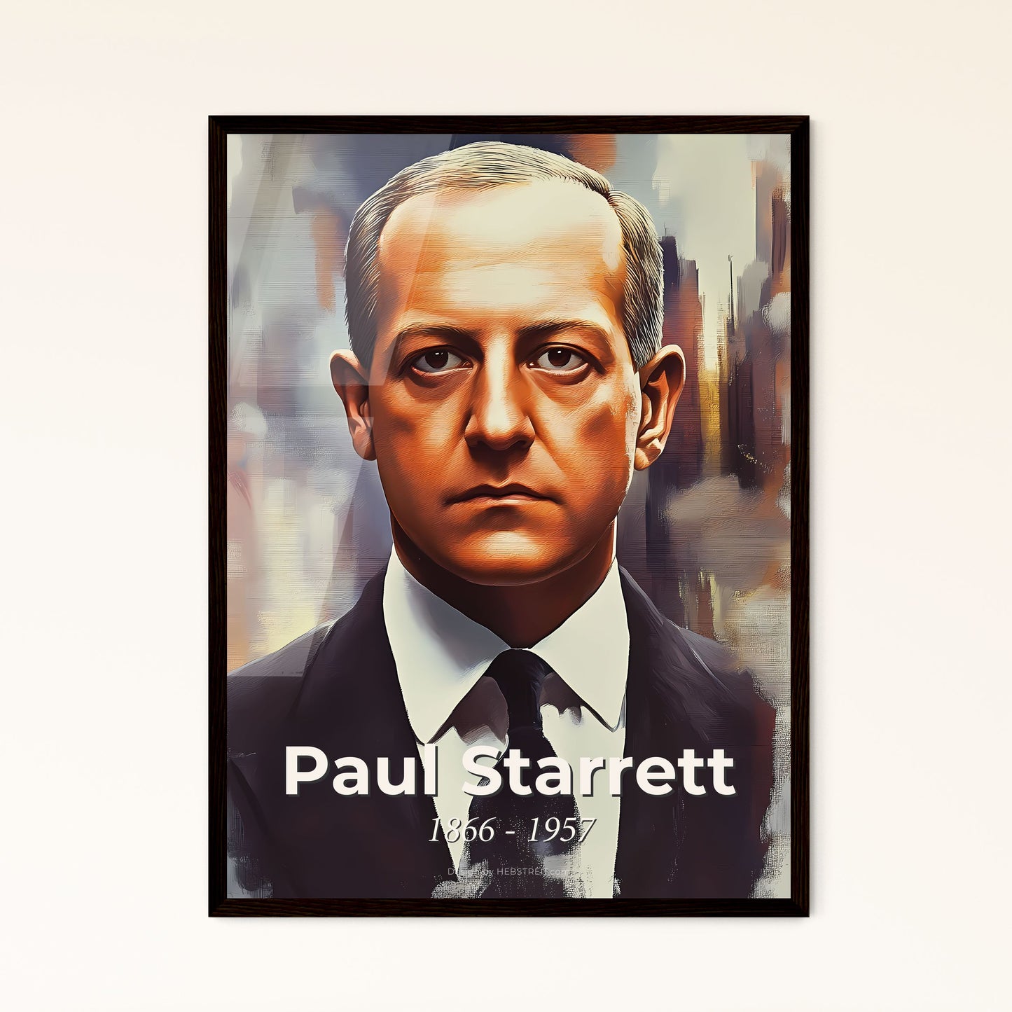 Portrait of Paul Starrett, 1866 - 1957. Impressionistic painting of a man in a suit and tie.