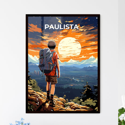 Vibrant Painting Paulista Skyline Brazil - Boy Observes Sunrise Default Title