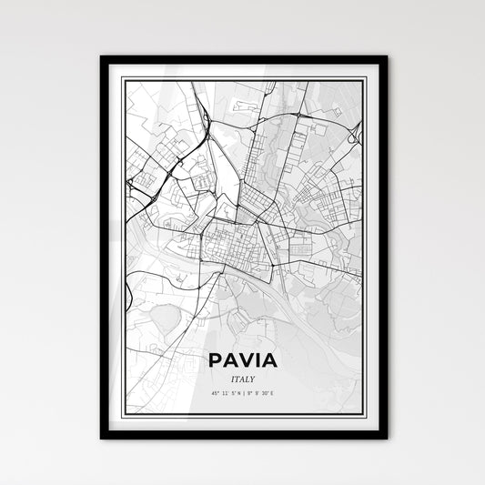 Pavia Italy - Scandinavian Style City Map for Modern Home Decor