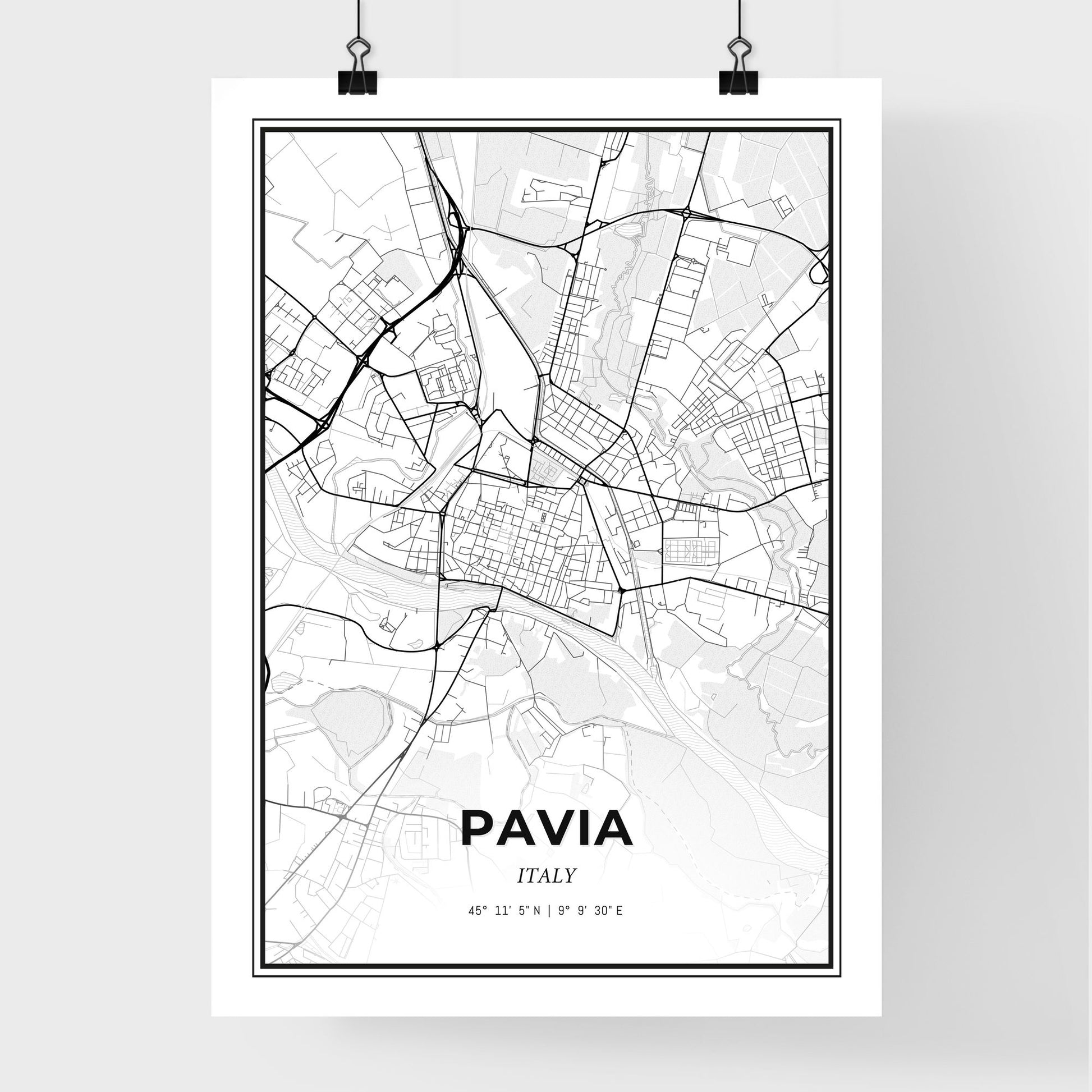 Pavia Italy - Premium City Map Poster