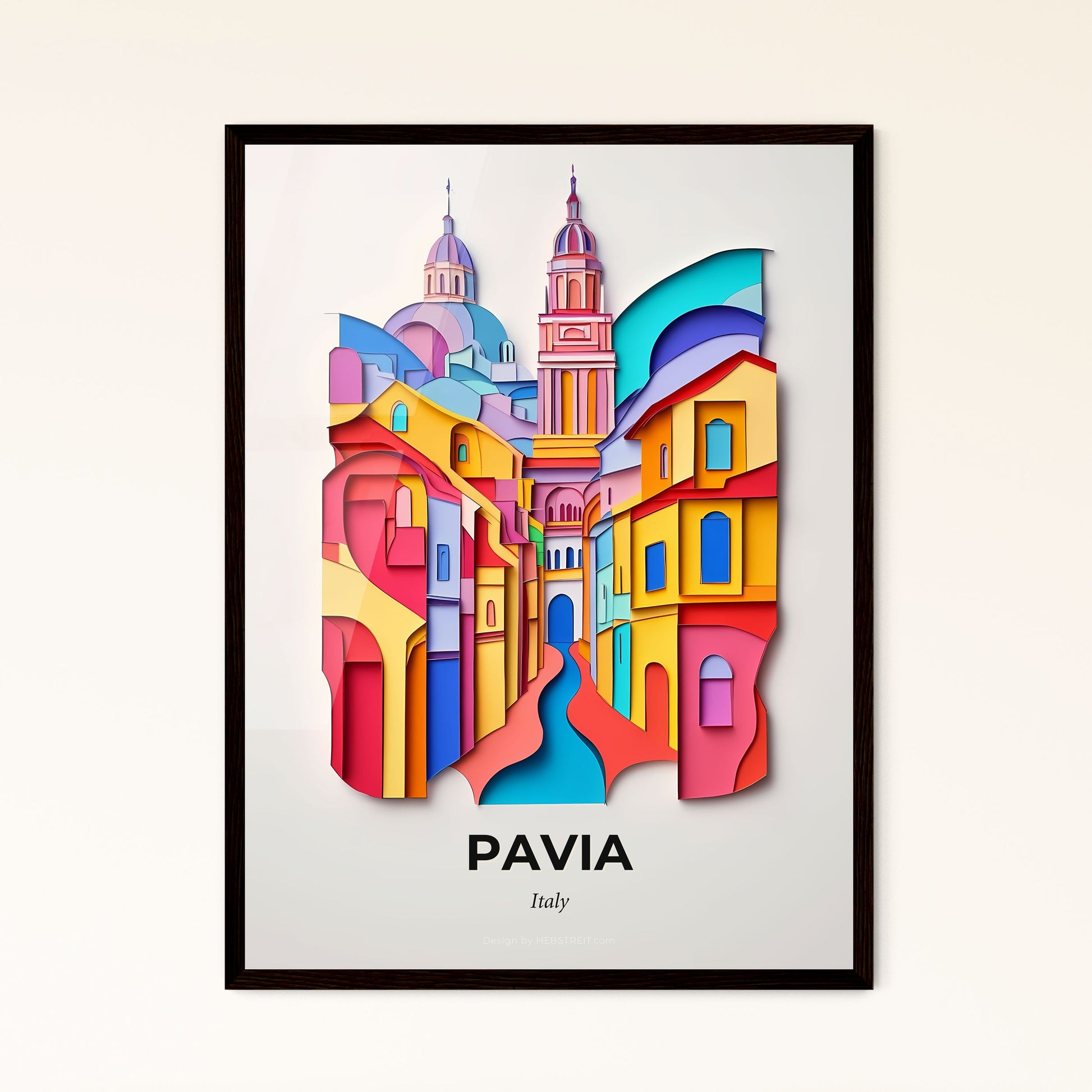 Vivid Pavia, Italy - a colorful city with a clock tower in the background