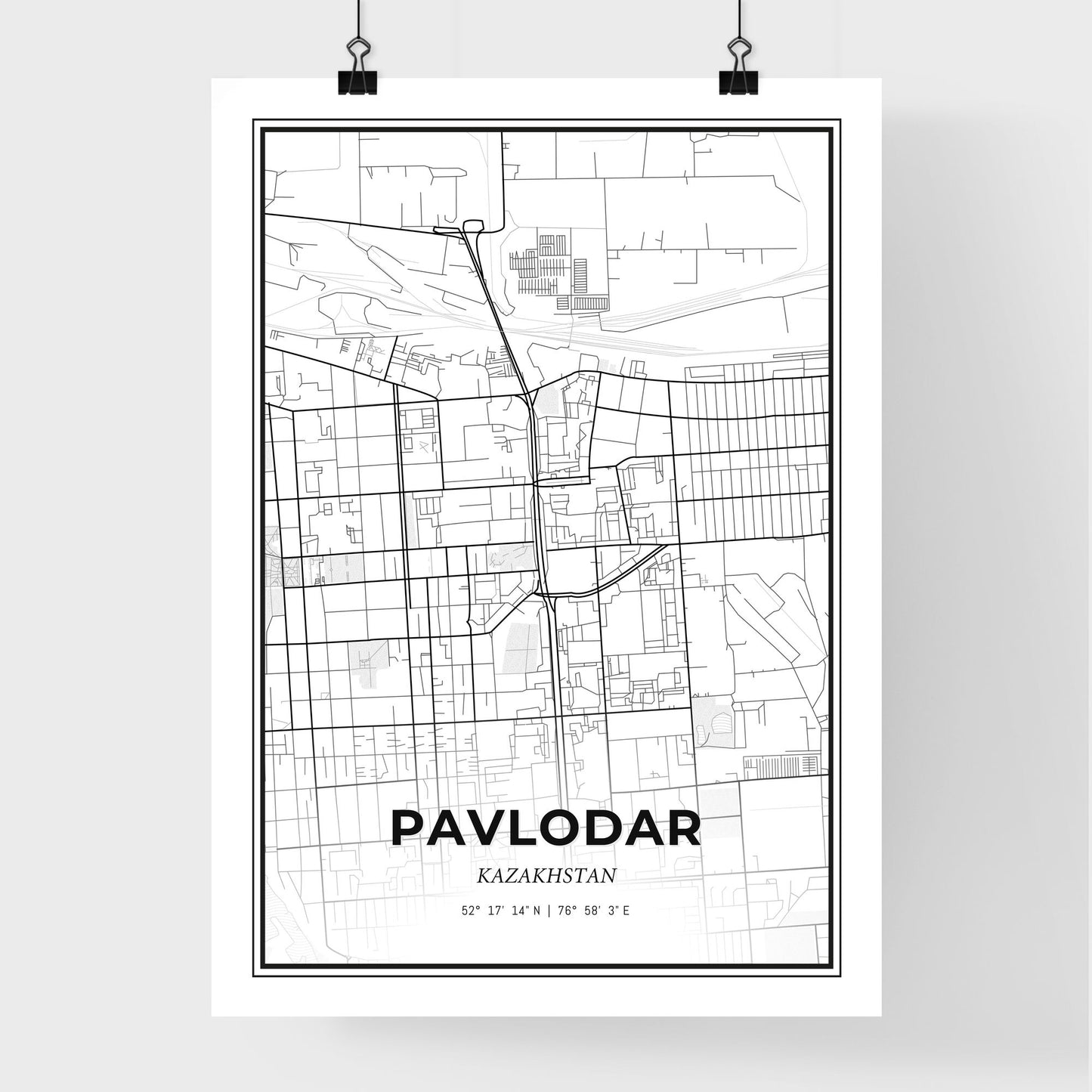 Pavlodar Kazakhstan - Premium City Map Poster