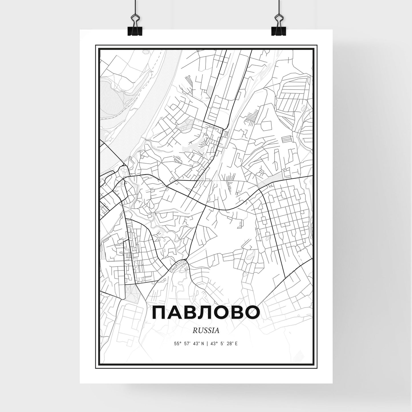 Pavlovo Russia - Premium City Map Poster