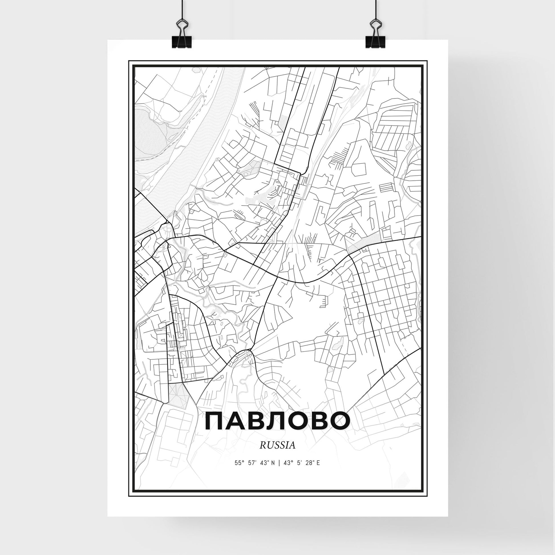 Pavlovo Russia - Premium City Map Poster