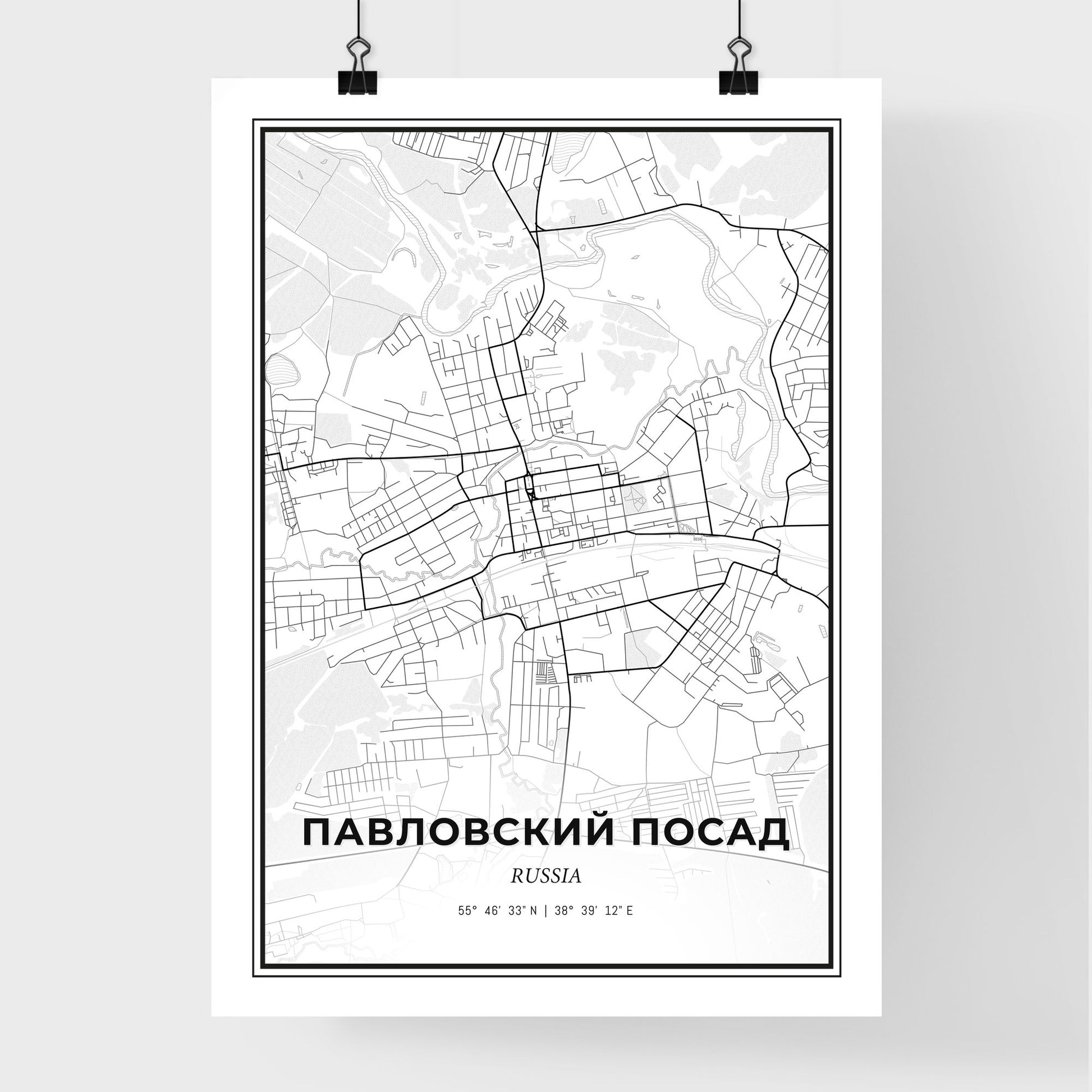 Pavlovsky Posad Russia - Premium City Map Poster