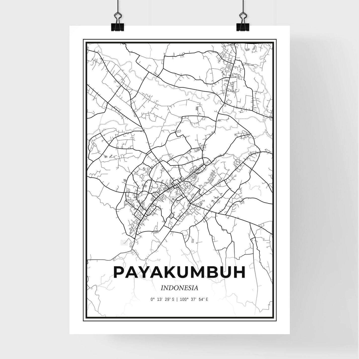 Payakumbuh Indonesia - Premium City Map Poster