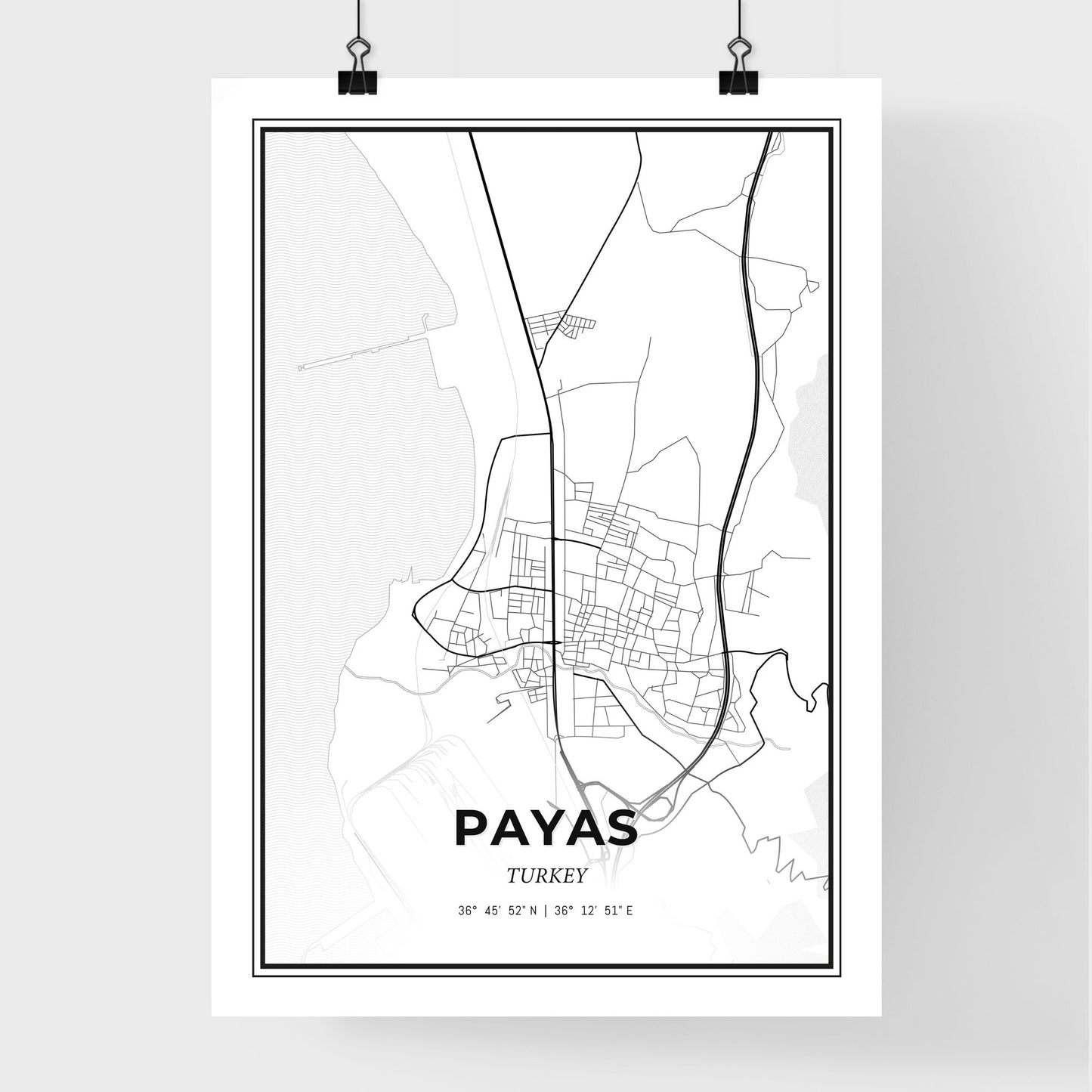 Payas Turkey - Premium City Map Poster