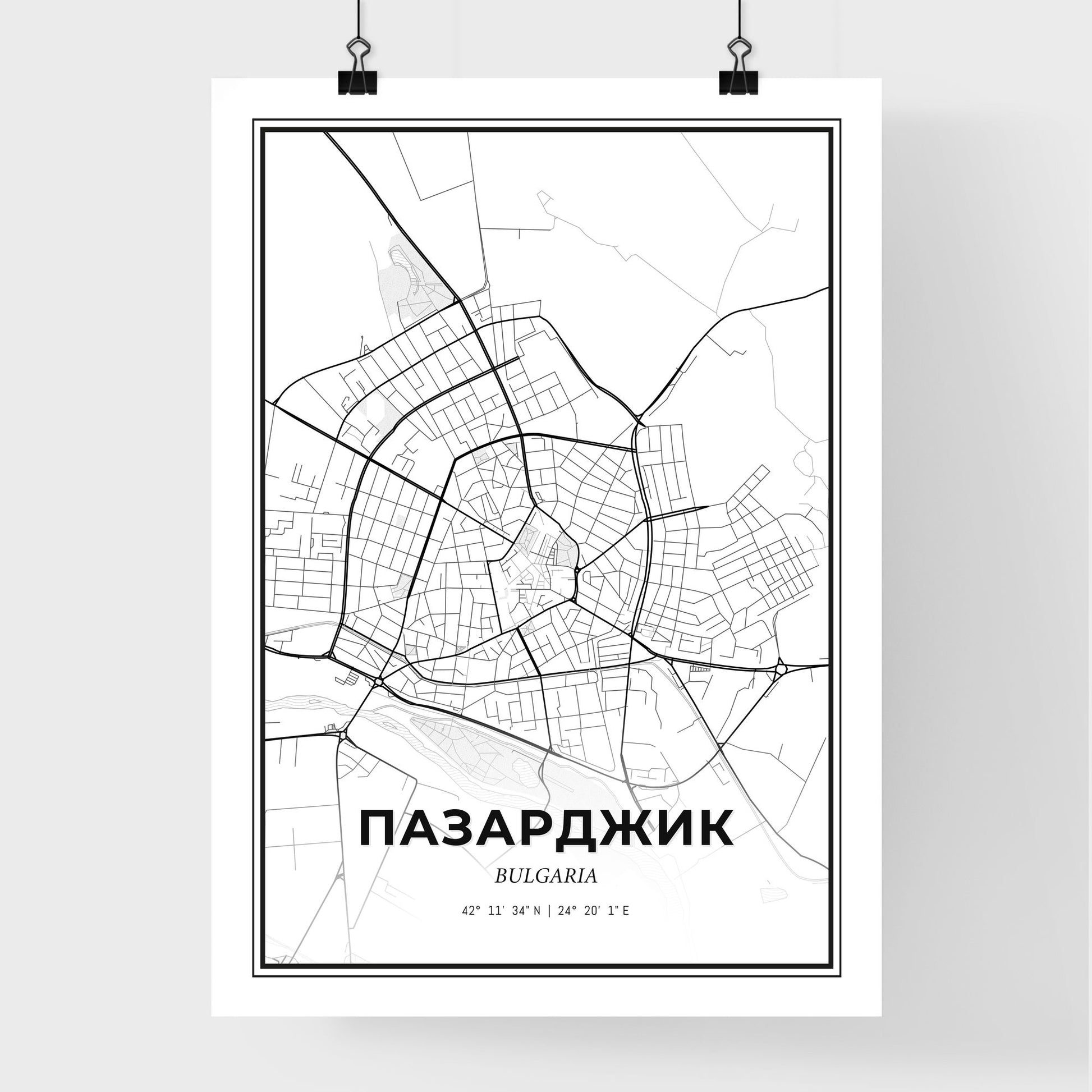 Pazardzhik Bulgaria - Premium City Map Poster