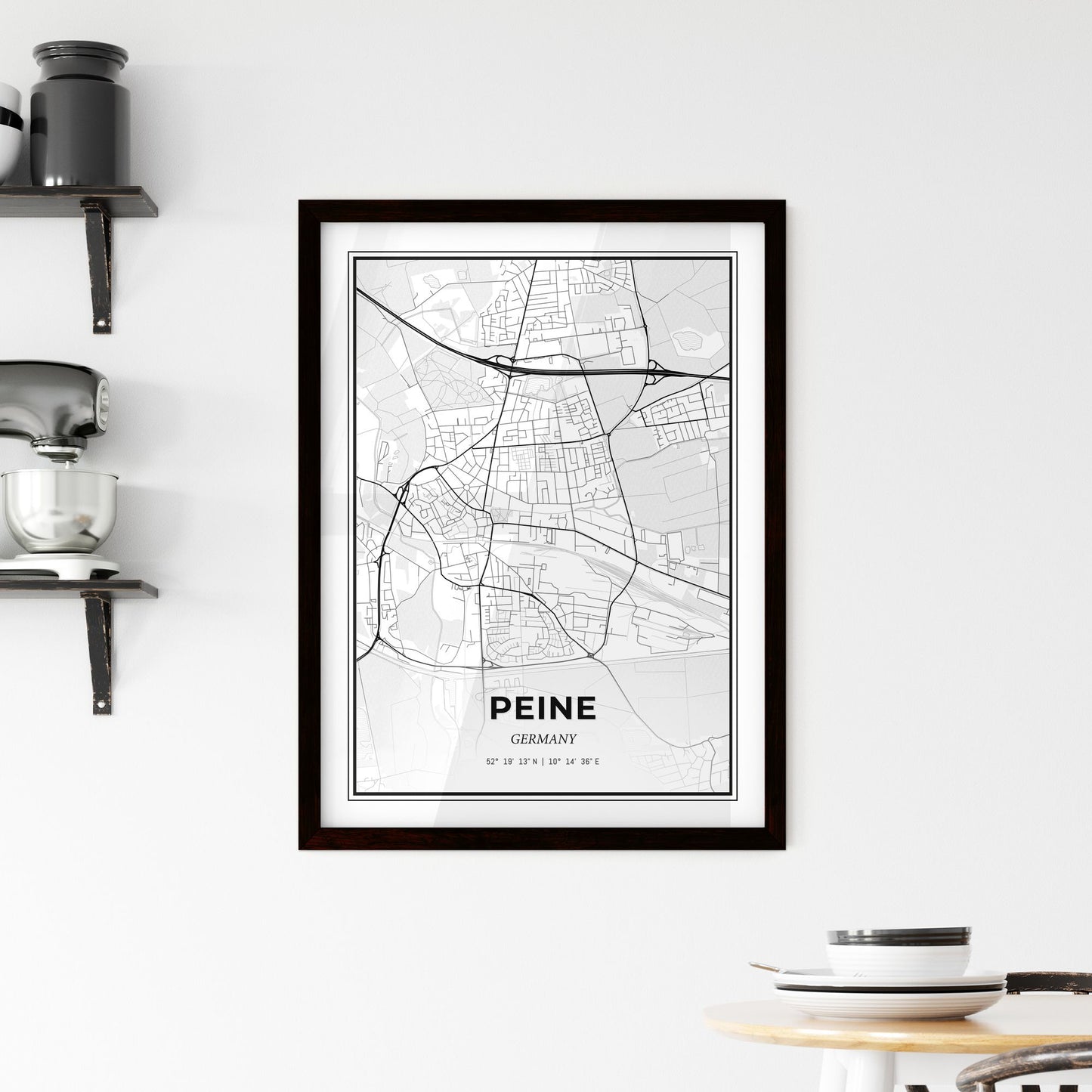 Peine Germany - Minimal City Map