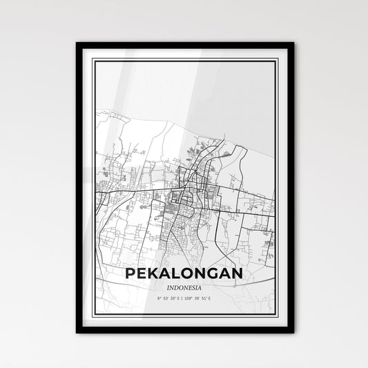 Pekalongan Indonesia - Scandinavian Style City Map for Modern Home Decor