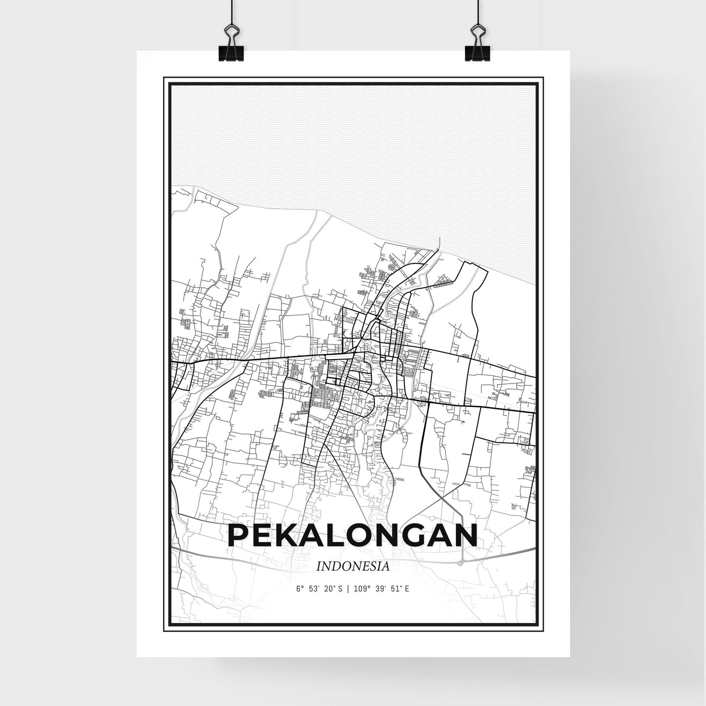 Pekalongan Indonesia - Premium City Map Poster