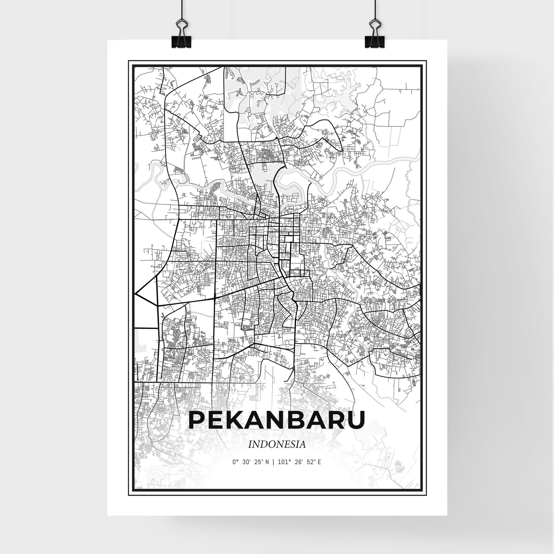 Pekanbaru Indonesia - Premium City Map Poster