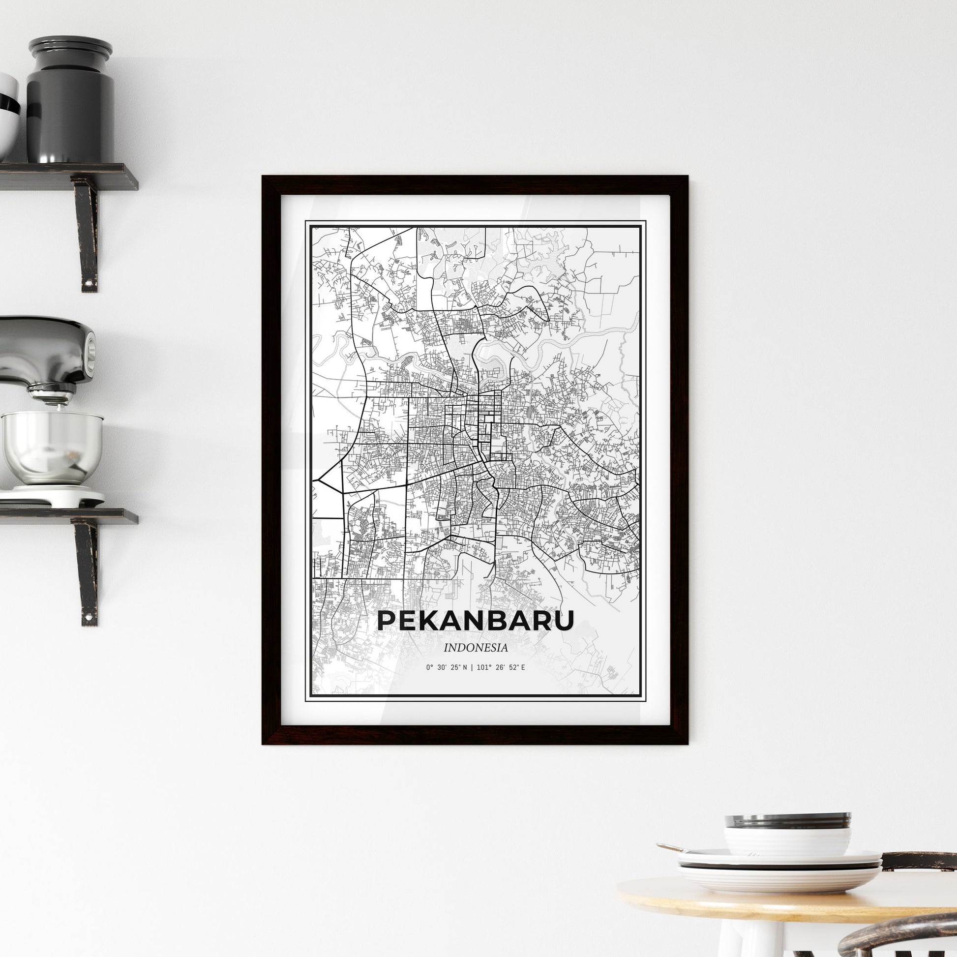 Pekanbaru Indonesia - Minimal City Map