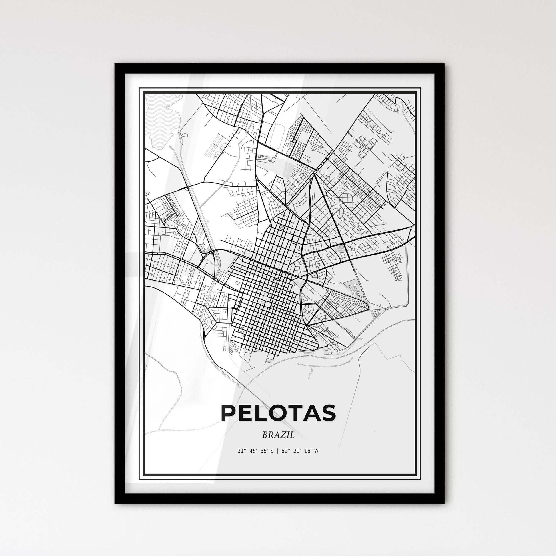 Pelotas Brazil - Scandinavian Style City Map for Modern Home Decor