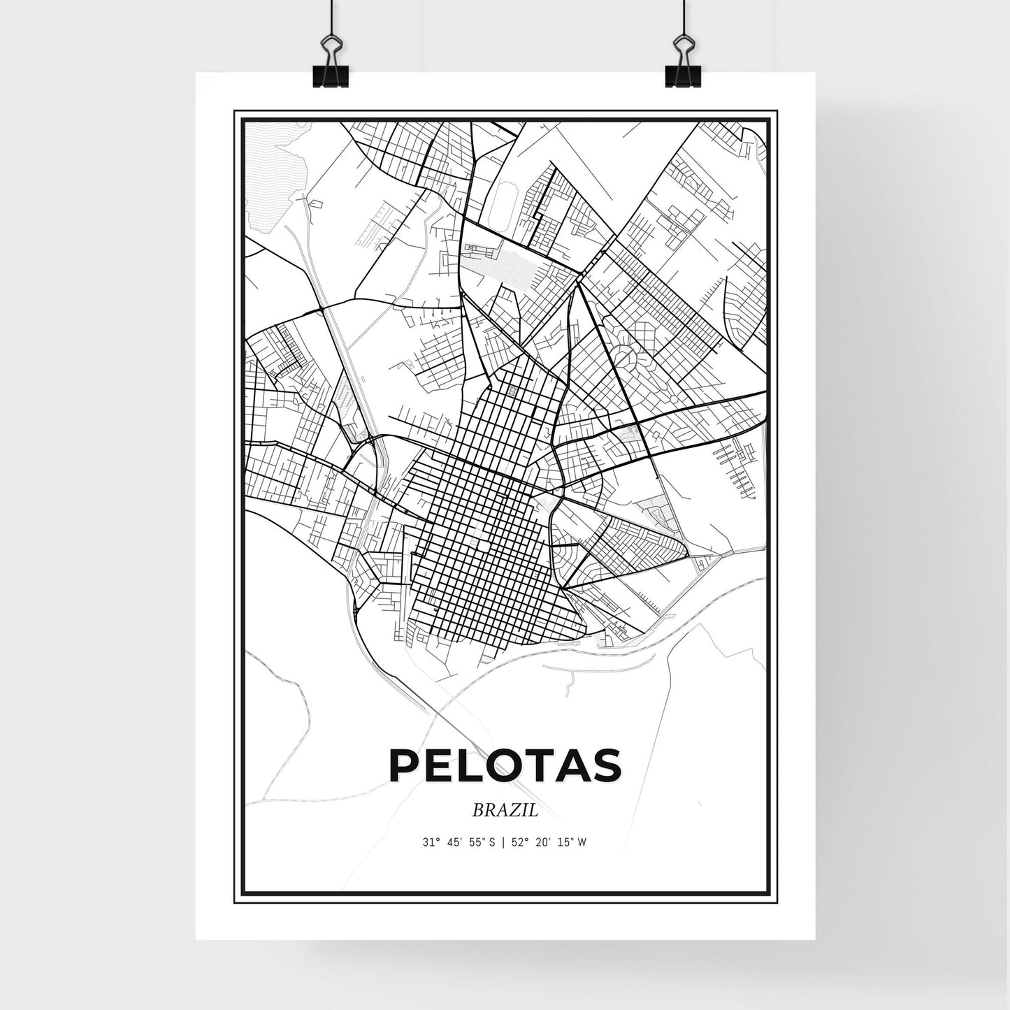 Pelotas Brazil - Premium City Map Poster