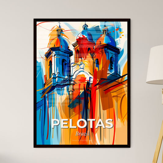 Vibrant Pelotas, Brazil - A Painting Of A Building With Domes