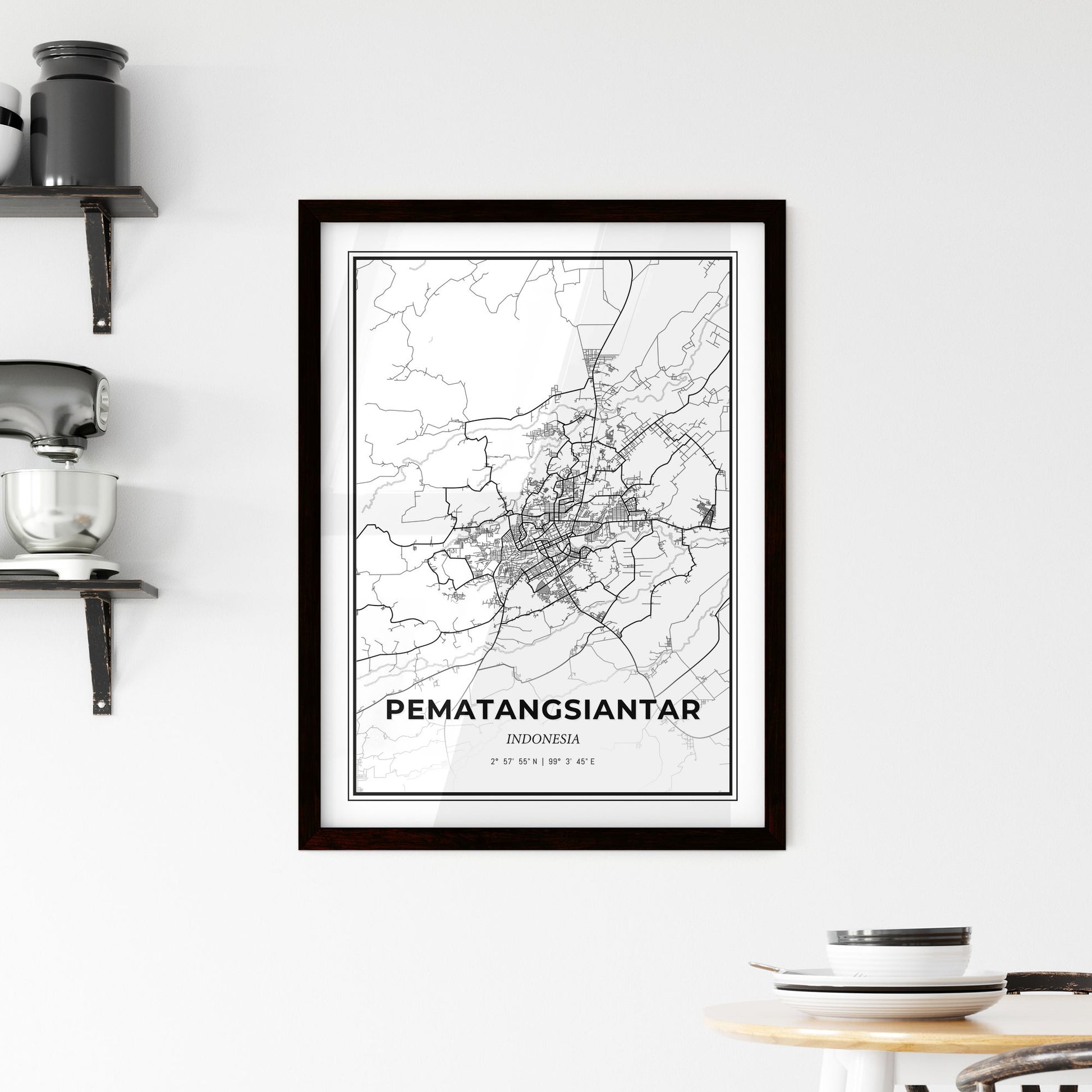 Pematangsiantar Indonesia - Minimal City Map