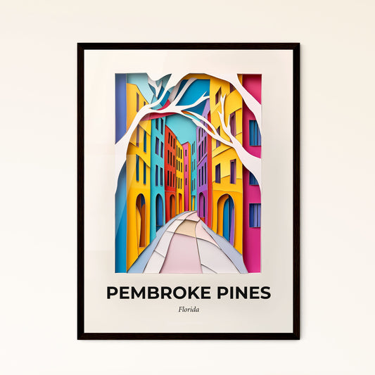 Vivid Pembroke Pines, Florida - a paper cut of a city street with trees