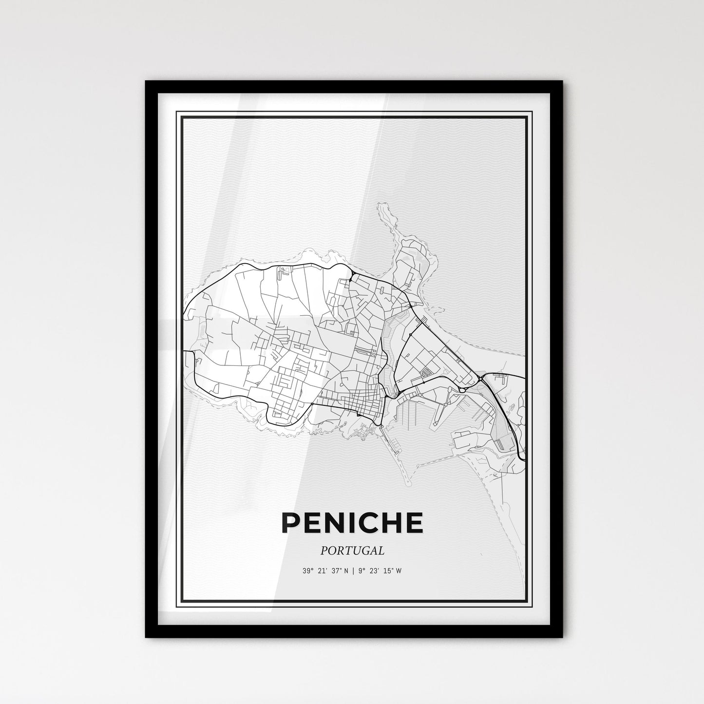 Peniche Portugal - Scandinavian Style City Map for Modern Home Decor