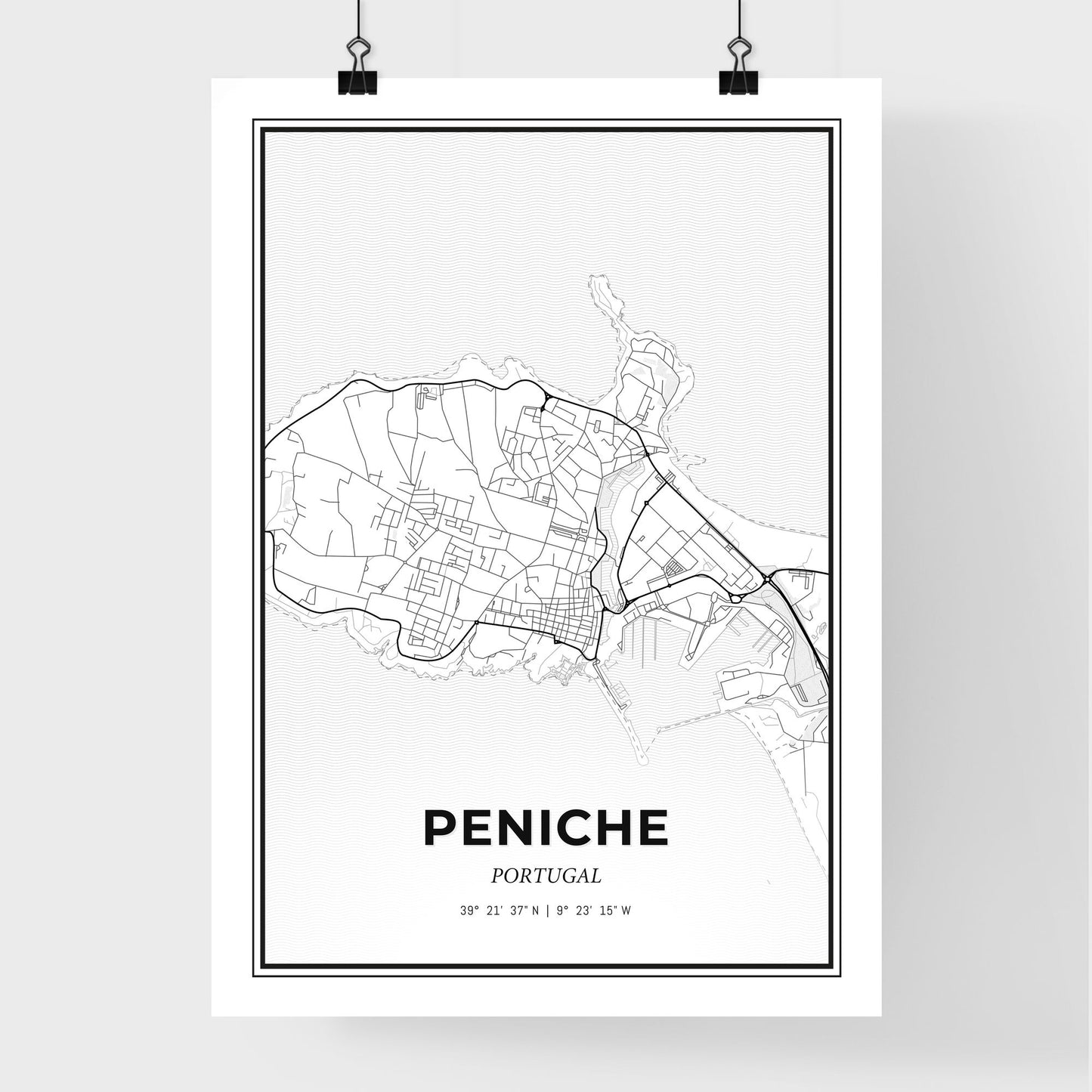 Peniche Portugal - Premium City Map Poster