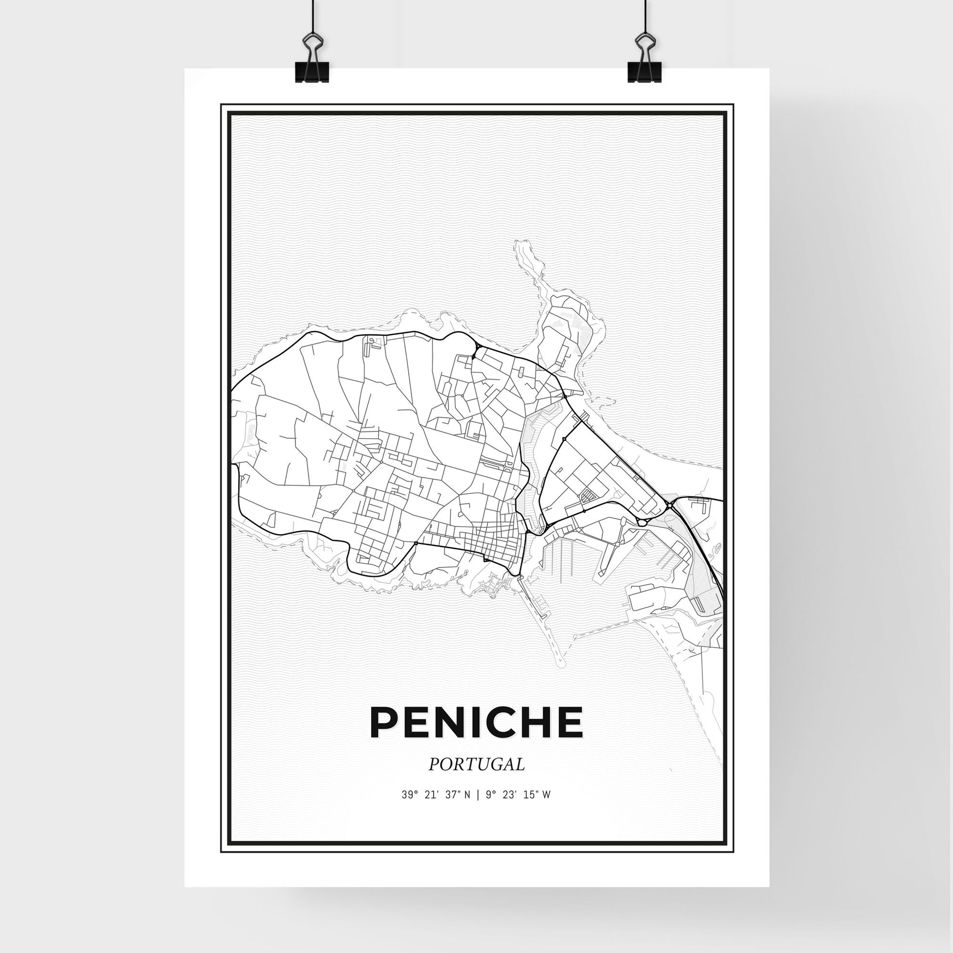 Peniche Portugal - Premium City Map Poster