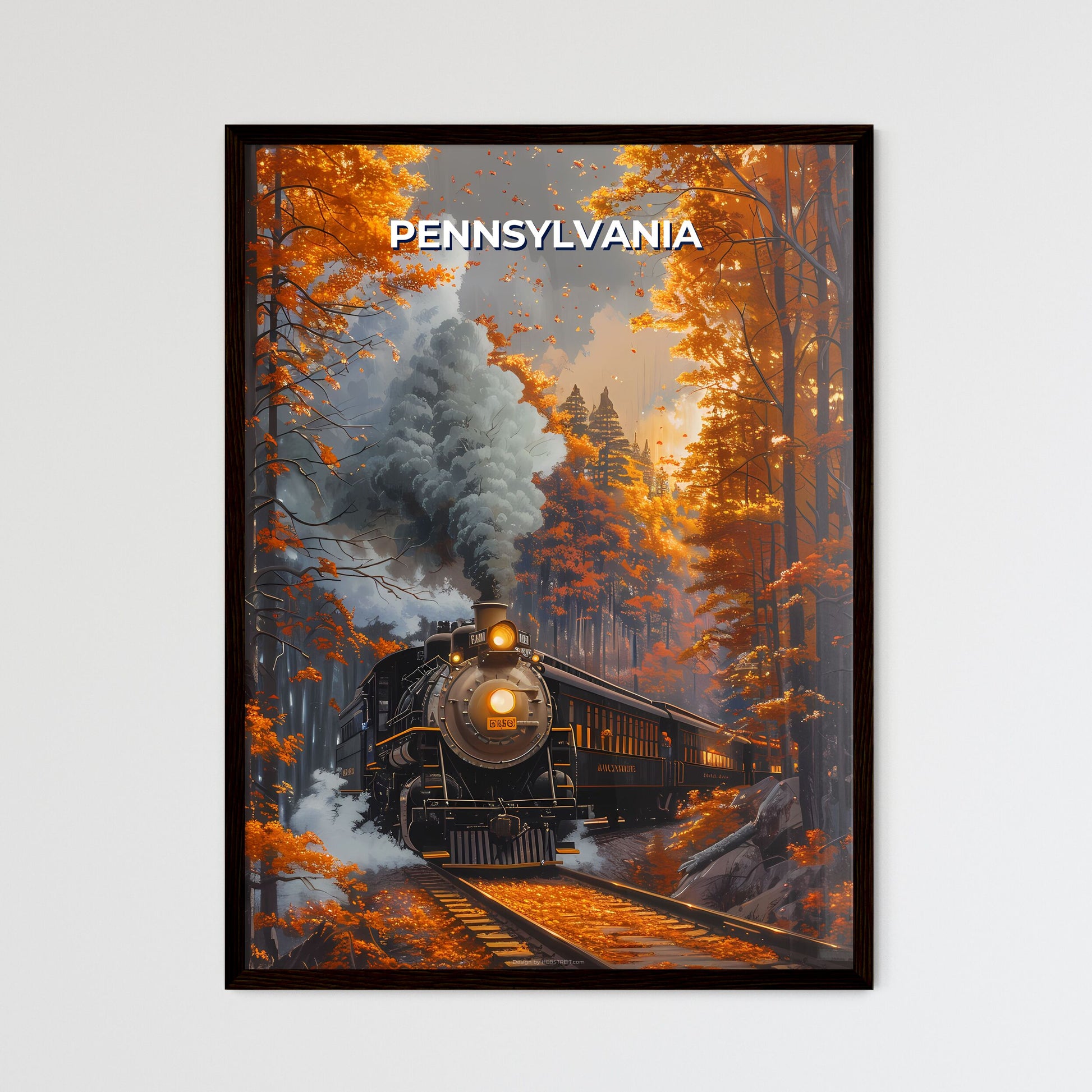 Tranquil Pennsylvania Woods Railway Art - Painted Train in Vibrant Acrylics