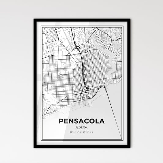 Pensacola Florida - Scandinavian Style City Map for Modern Home Decor