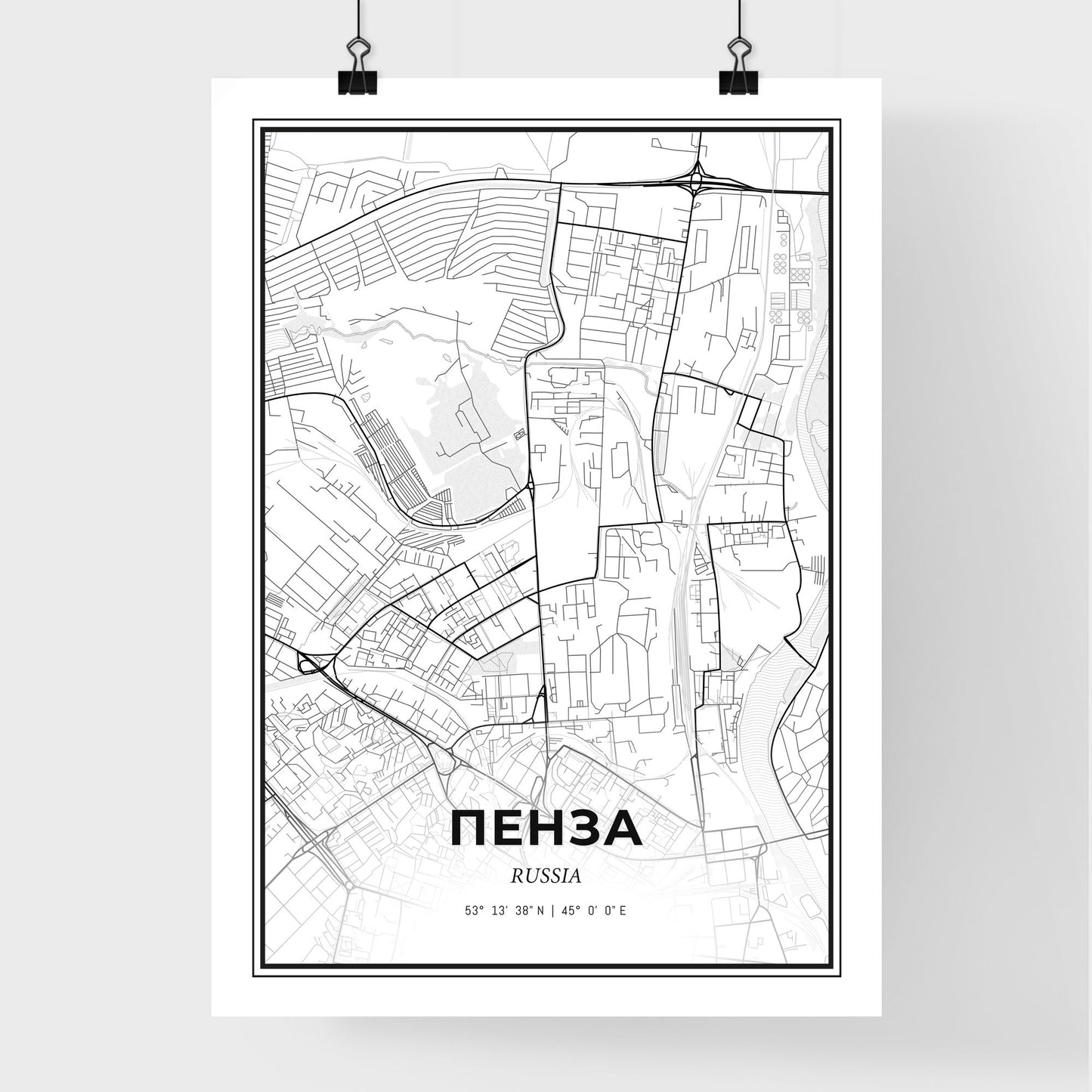 Penza Russia - Premium City Map Poster