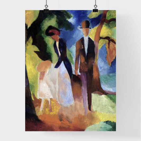 People by a Blue Lake by August Macke Poster
