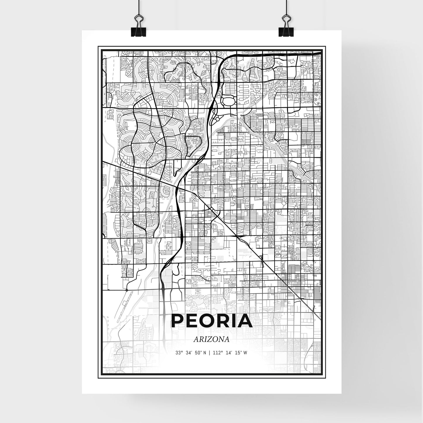 Peoria Arizona - Premium City Map Poster