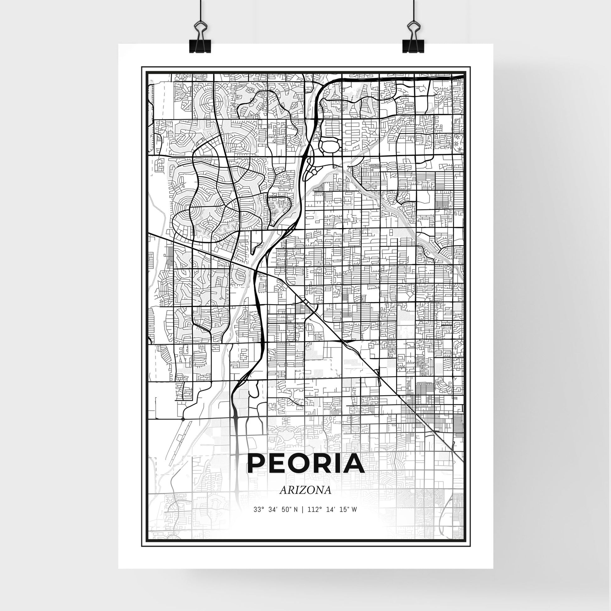 Peoria Arizona - Premium City Map Poster