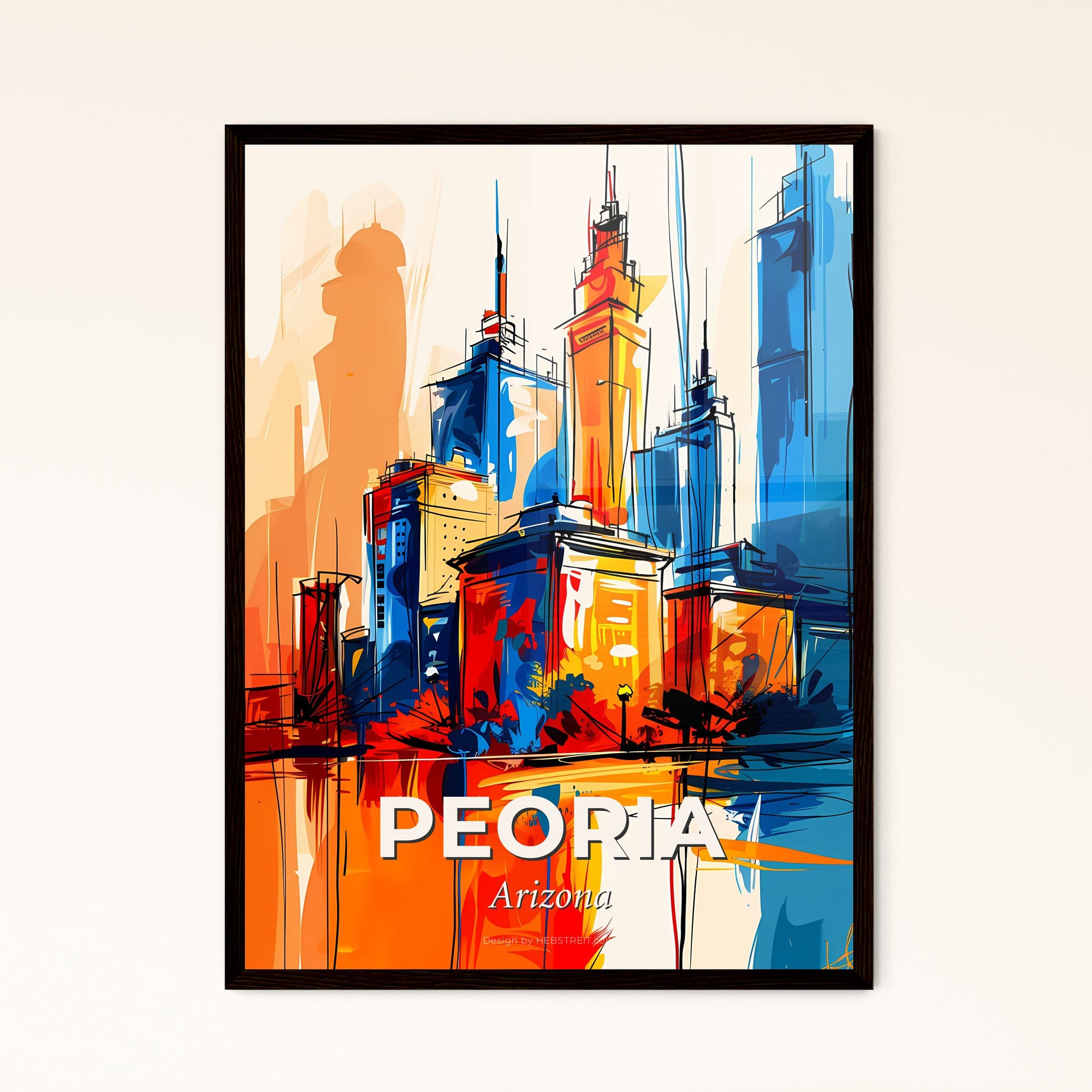 Vibrant Peoria, Arizona - A Colorful Cityscape With Tall Buildings