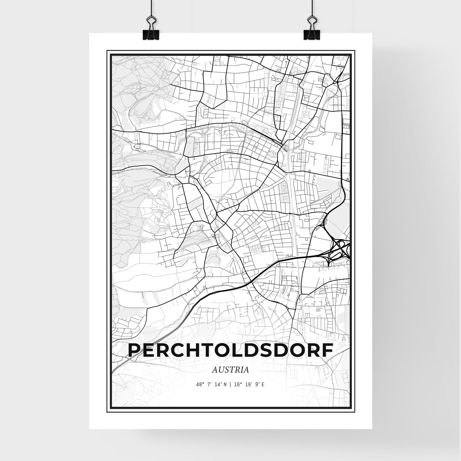 Perchtoldsdorf Austria - Premium City Map Poster