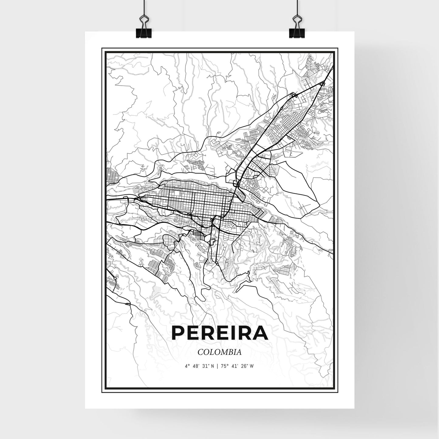 Pereira Colombia - Premium City Map Poster