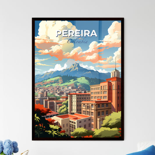 Pereira Colombia Skyline Colorful Vibrant Painting Urban Cityscape Mountain Background Art Default Title