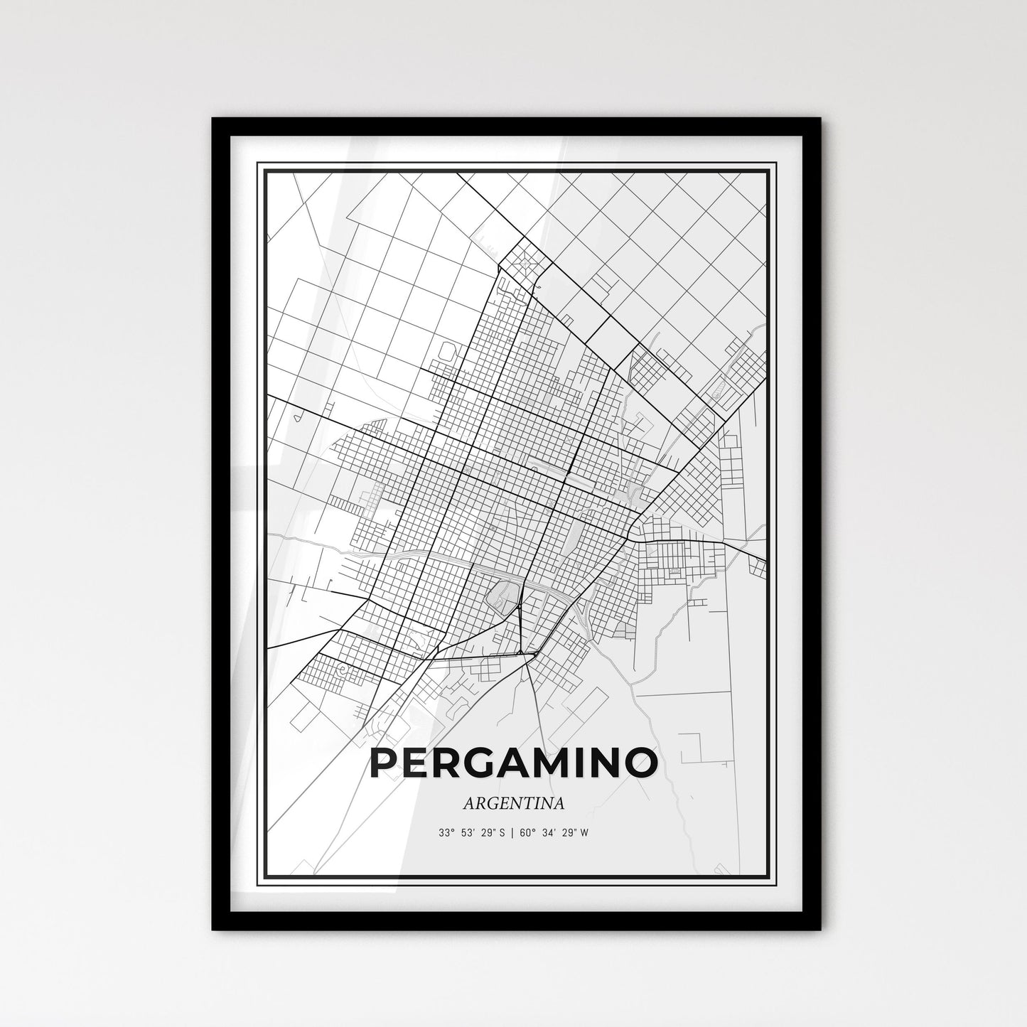 Pergamino Argentina - Scandinavian Style City Map for Modern Home Decor