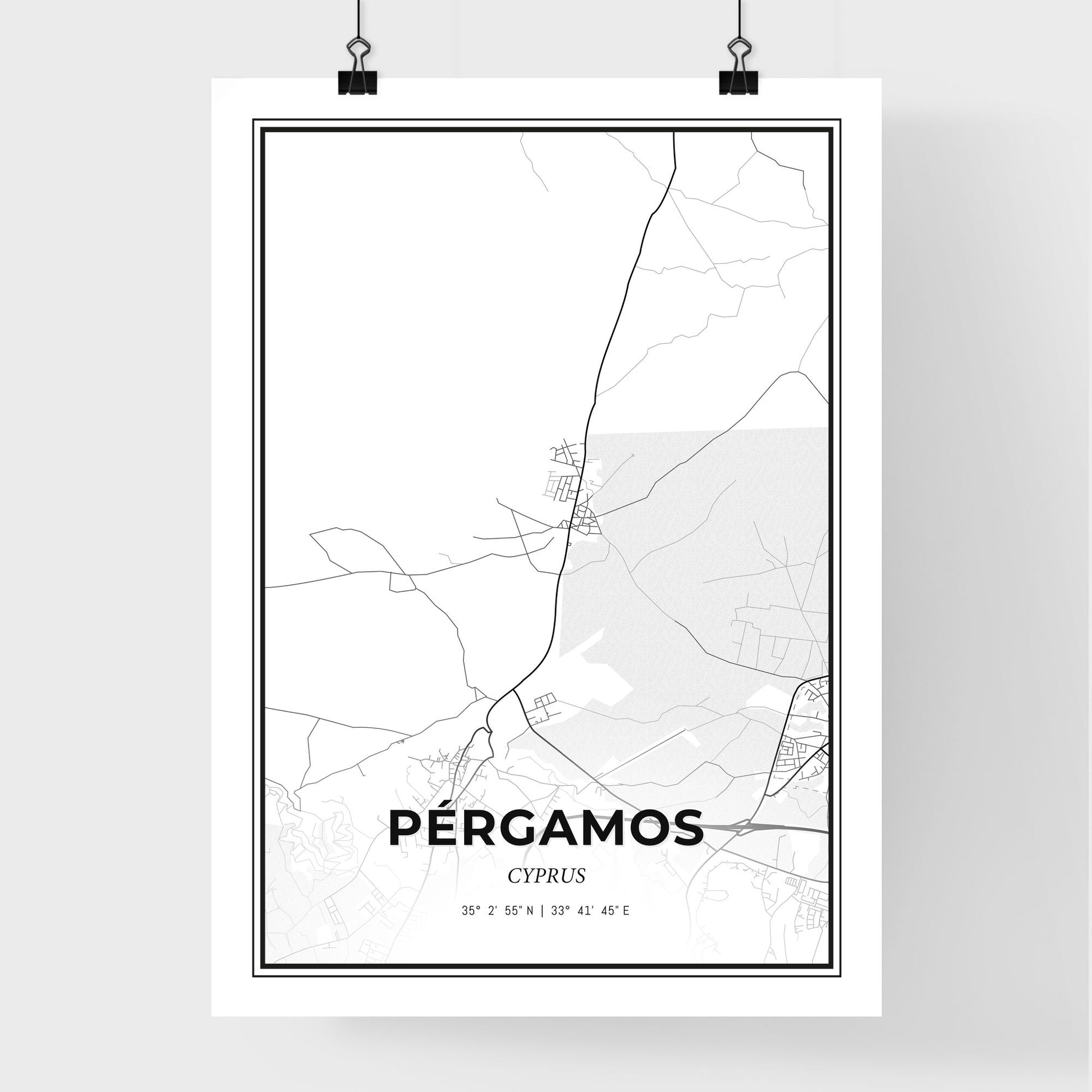 Pérgamos   Cyprus - Premium City Map Poster