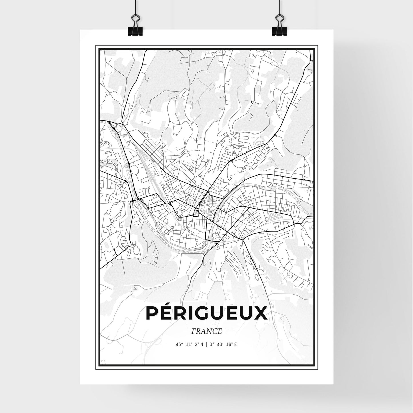 Périgueux France - Premium City Map Poster