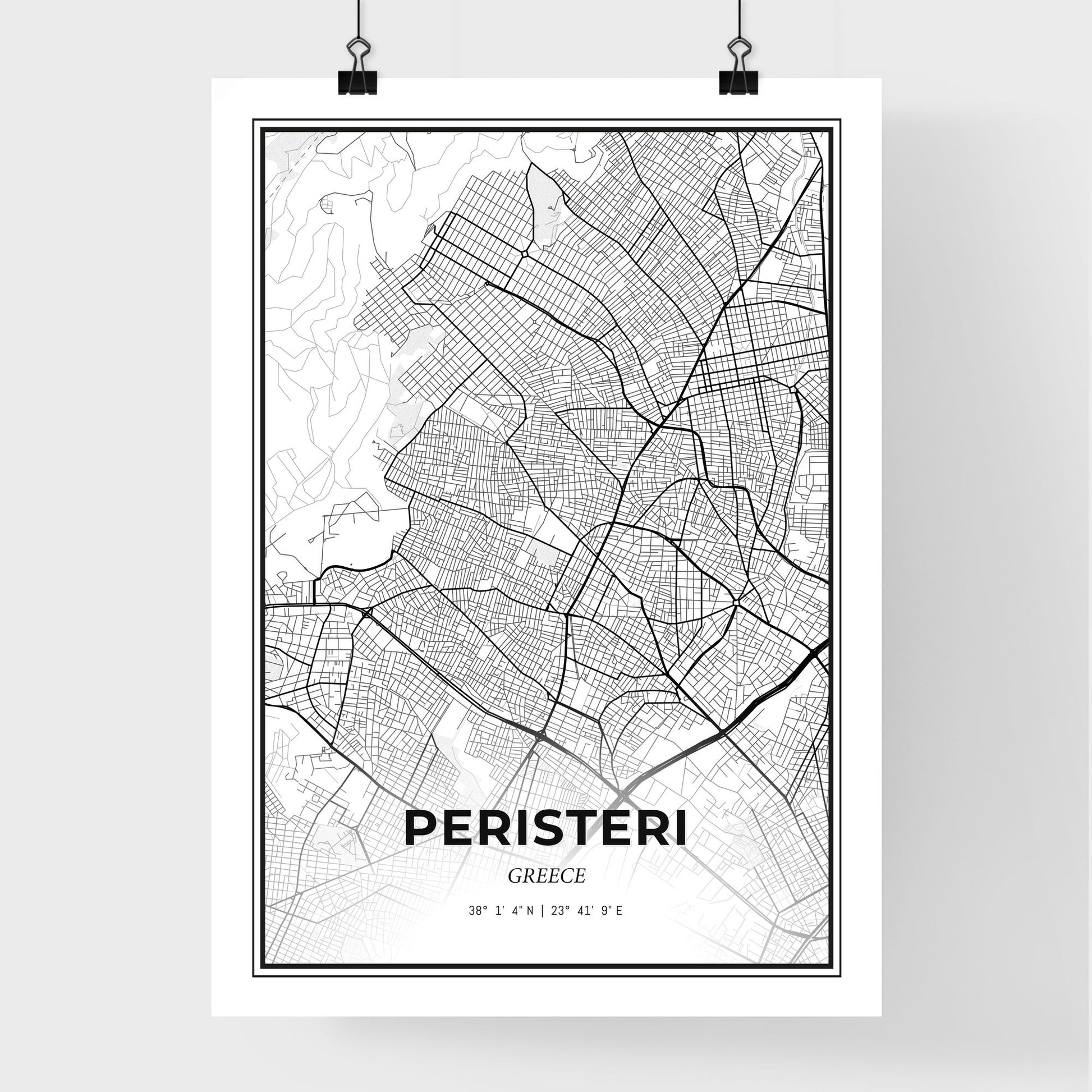 Peristeri Greece - Premium City Map Poster