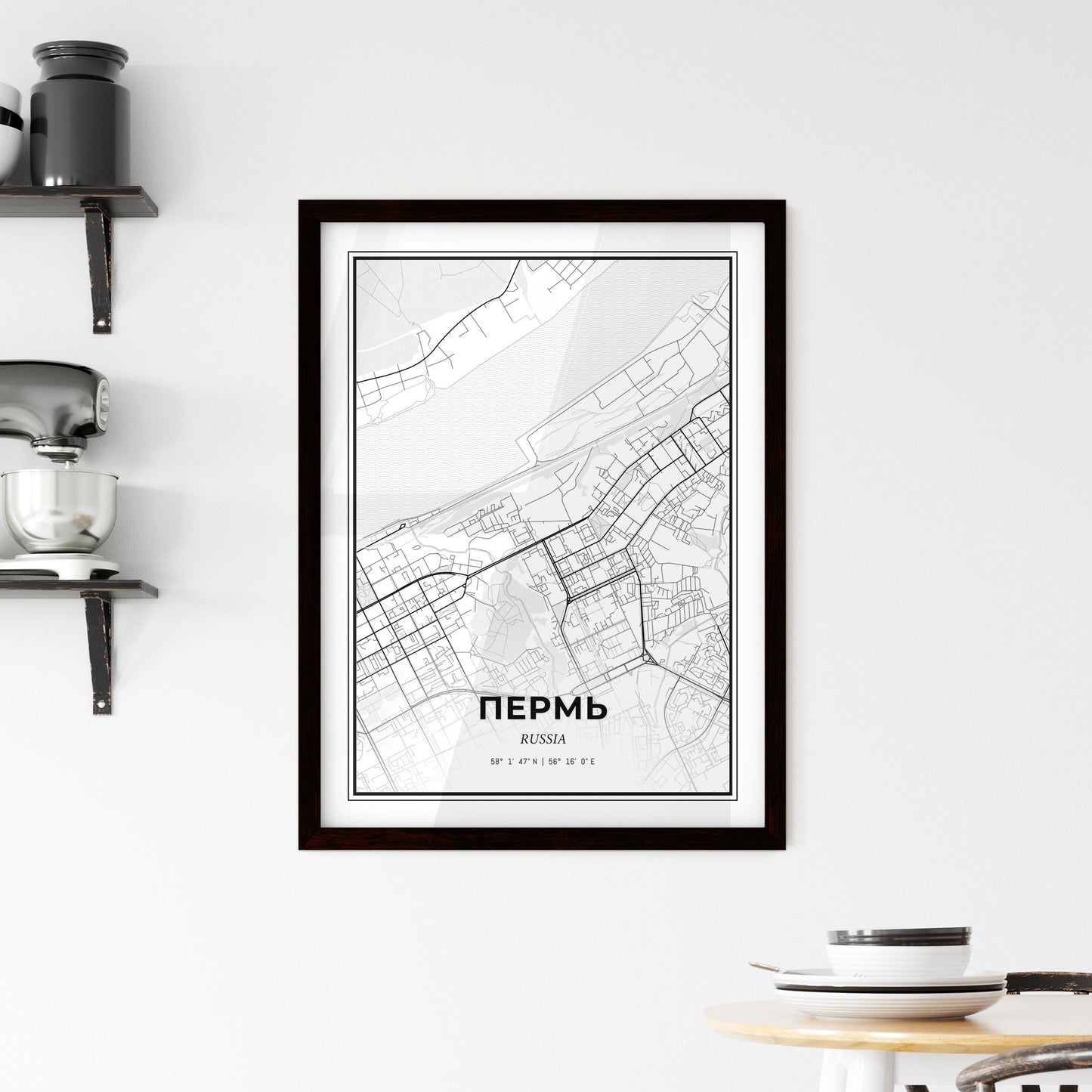 Perm Russia - Minimal City Map